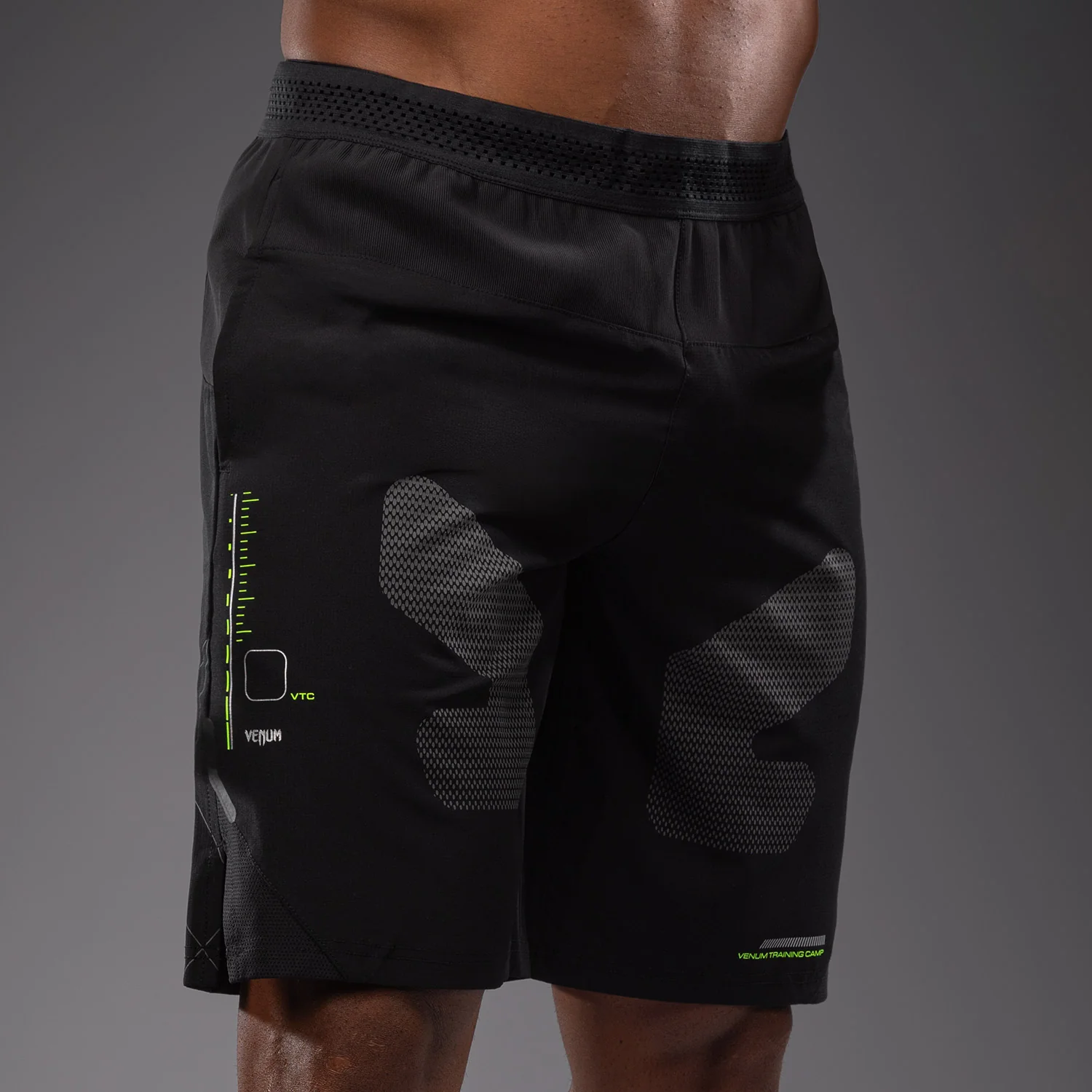 Venum Training Camp 4.0 Training Short - Black/Neon Green - Image 5