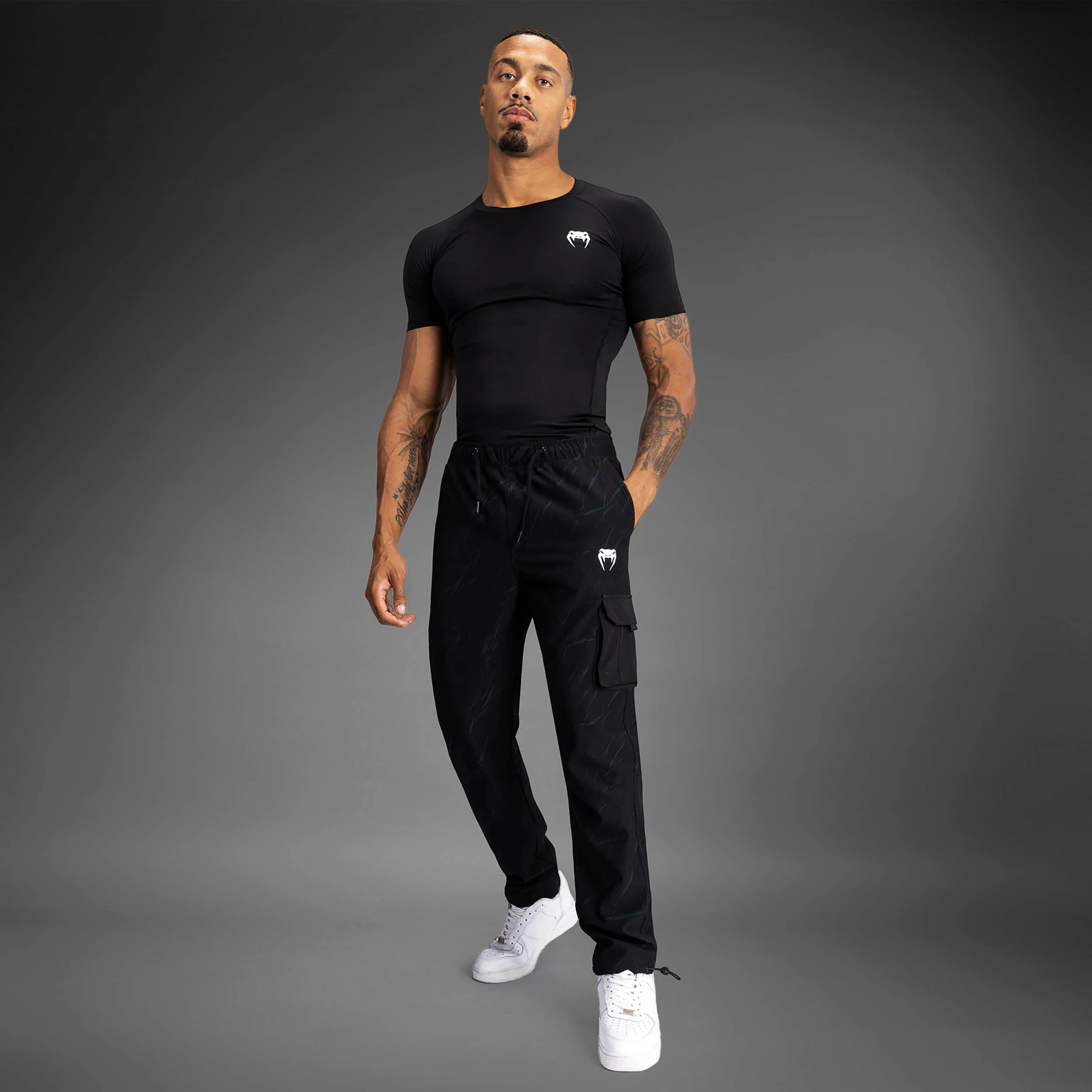 Venum Trooper Men's Tracksuit Pants - Black/Forest Green - Image 6
