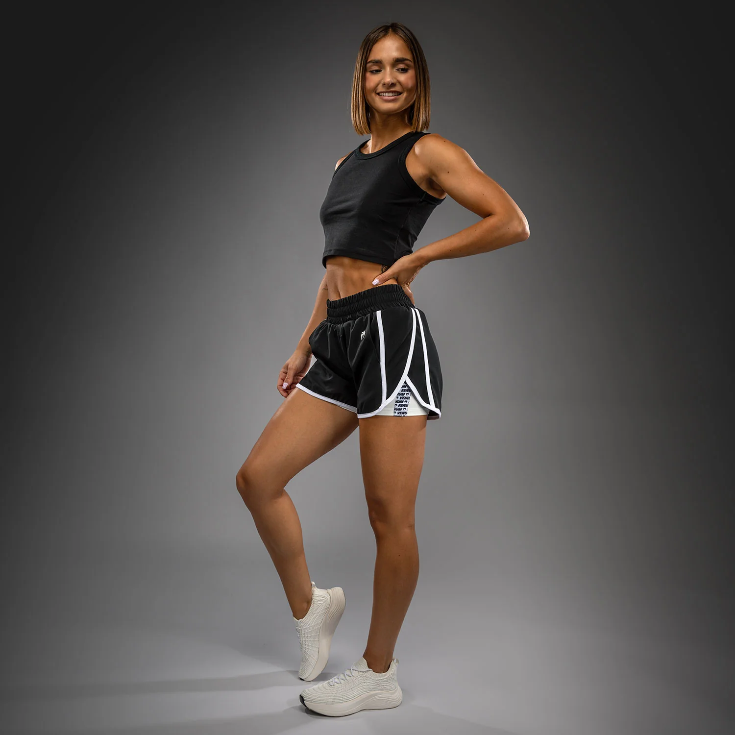Venum Twilight Training Shorts - Black/White - Image 4