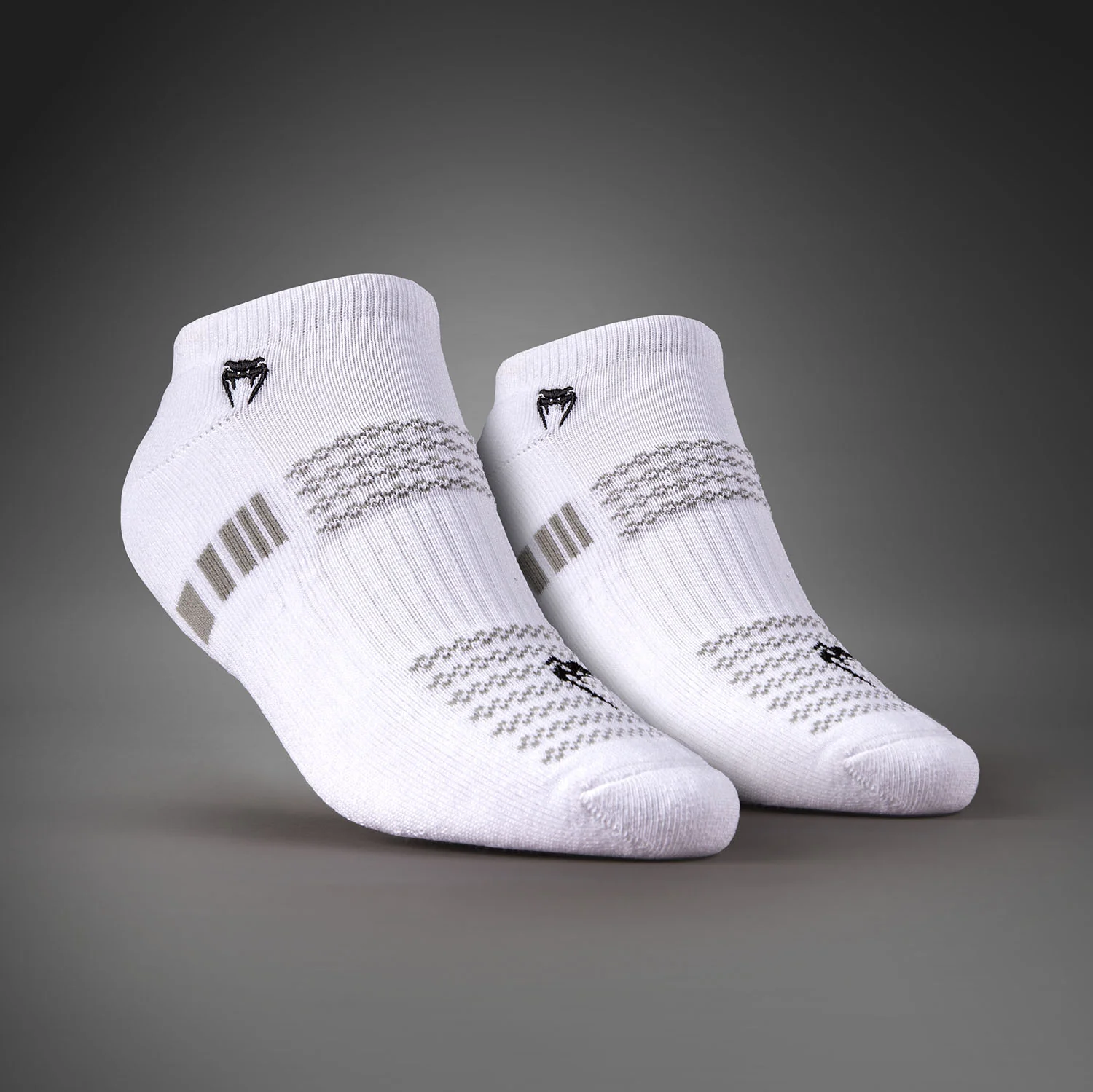 Venum Vector No-Show Socks 3 Pack - White/Grey - Image 2