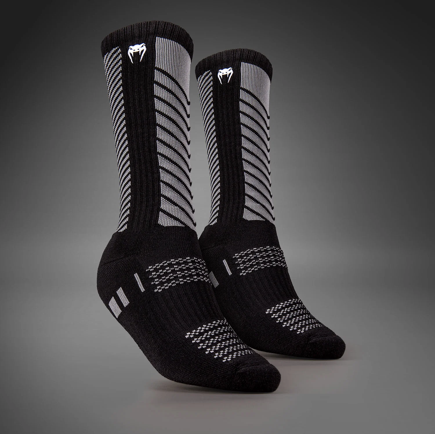 Venum Vector Over-the-Calf Socks - Black/Grey - Image 2