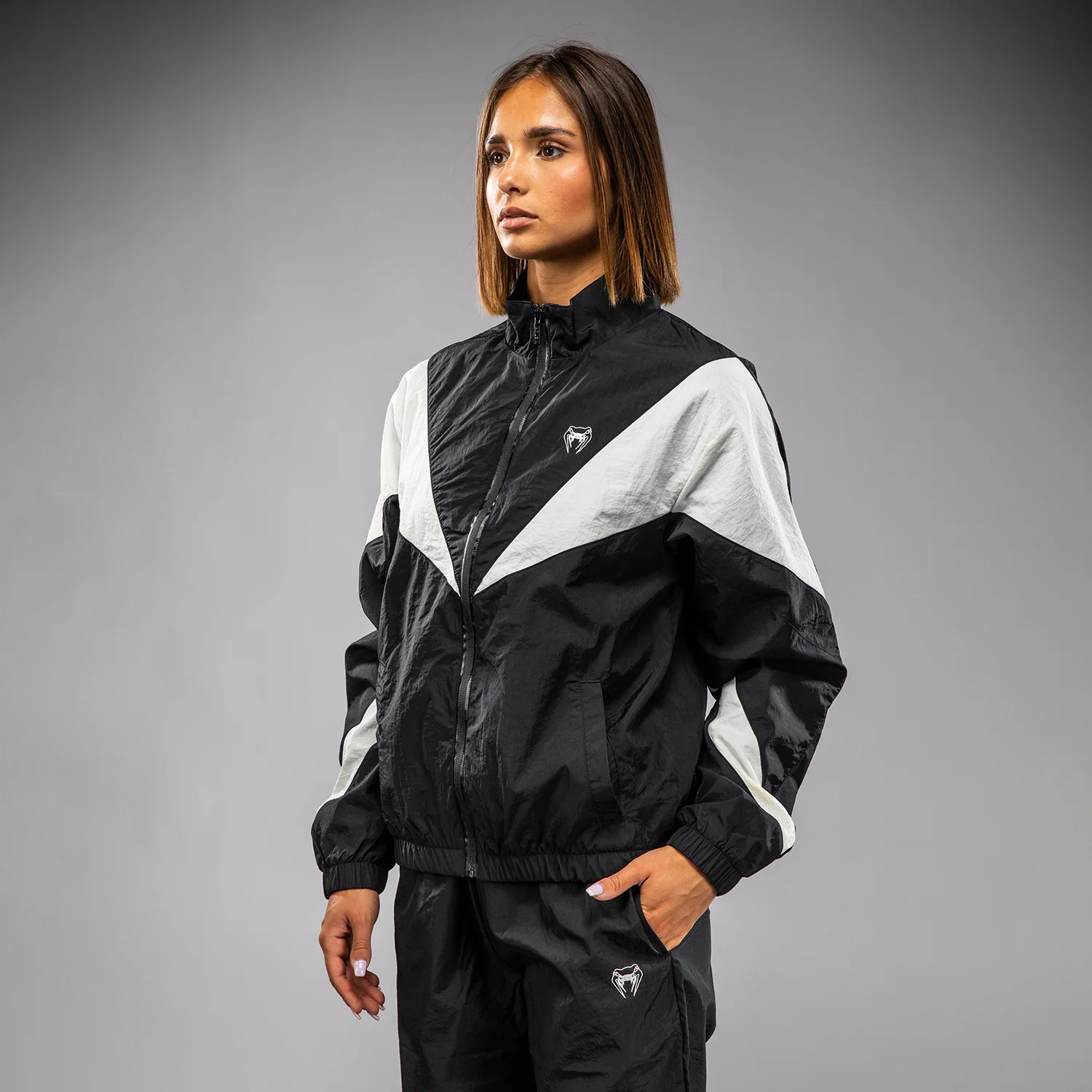 Venum Vectra Women’s Track Jacket - Black/White - Image 2