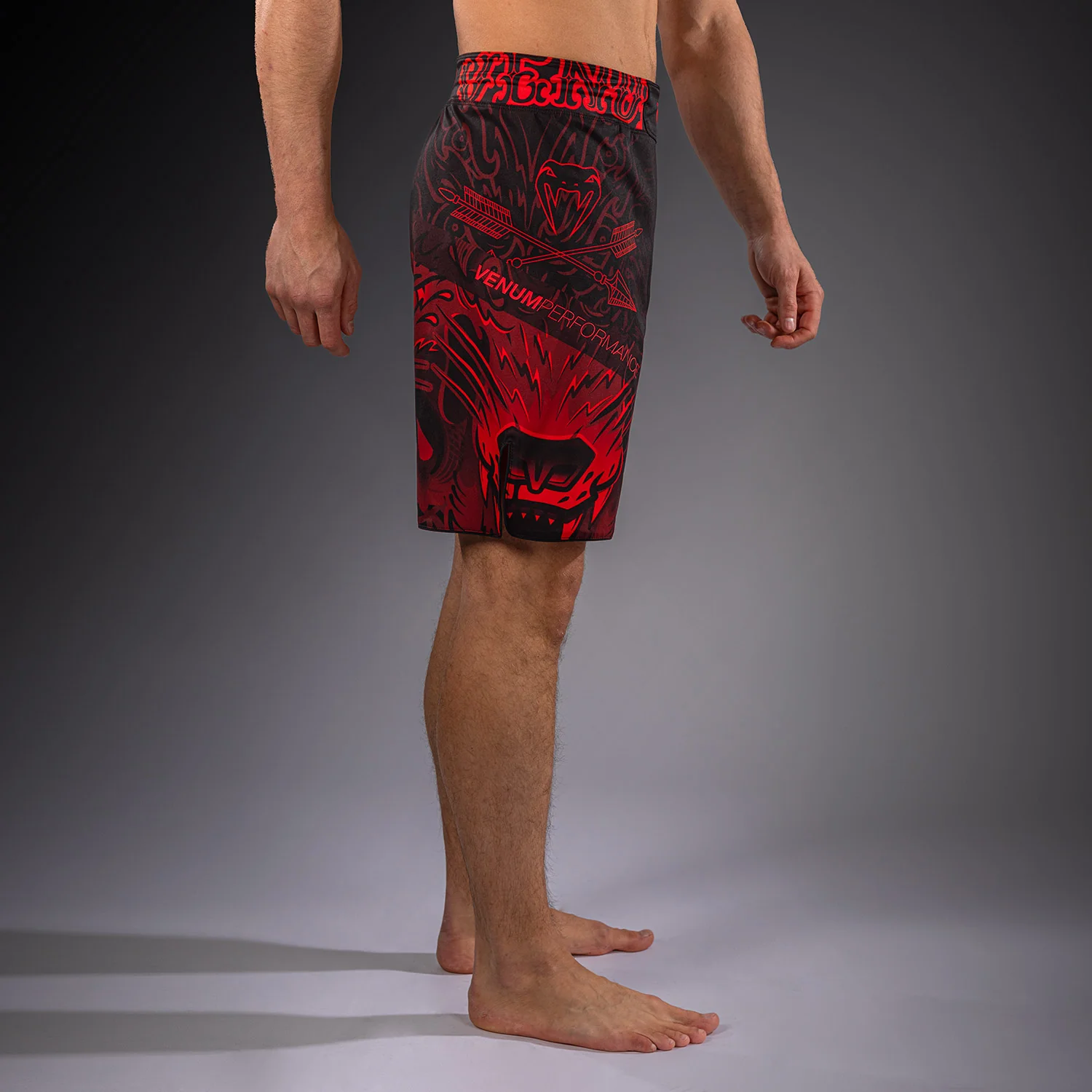 Venum Wolf Atak Fightshorts - Black/Red - Image 3