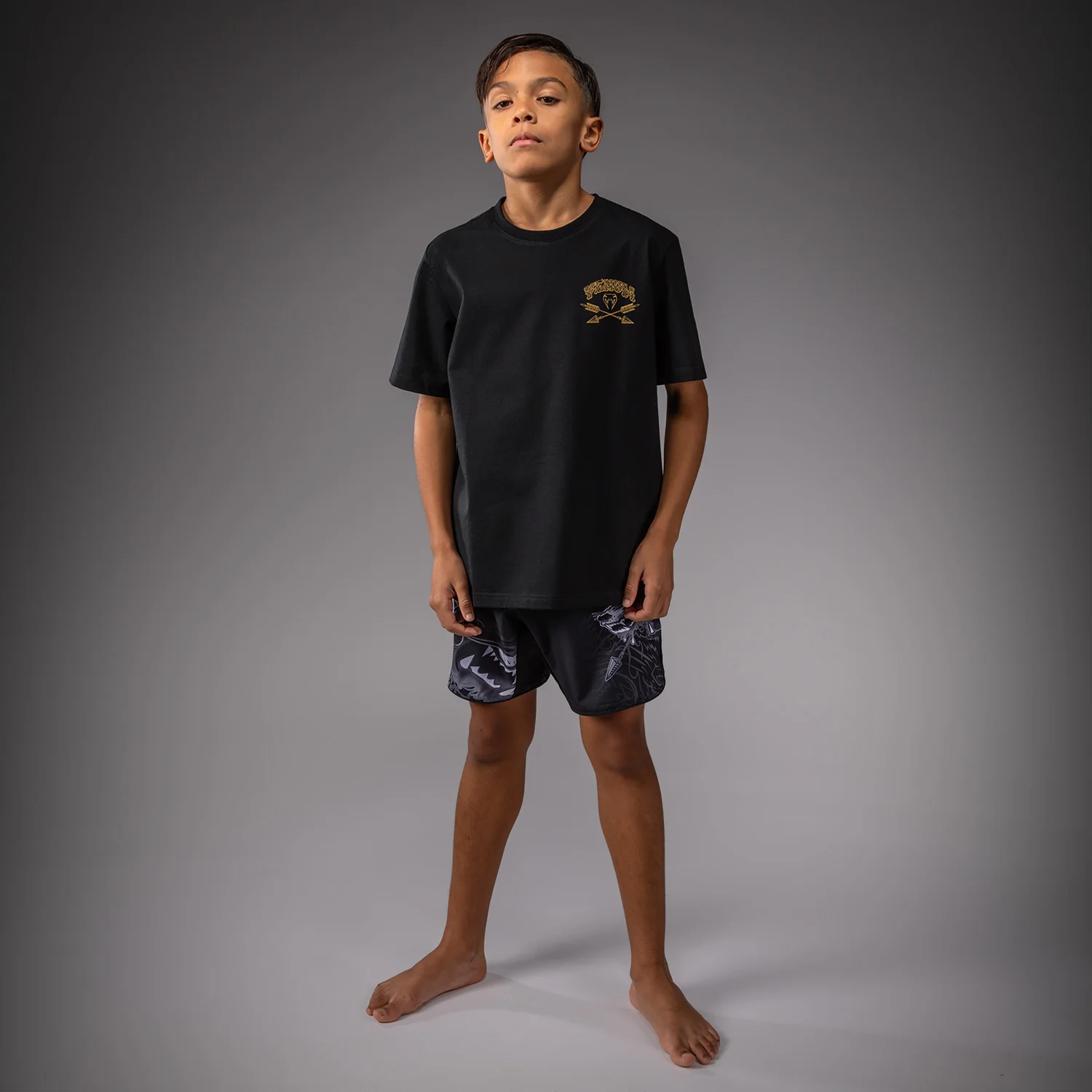 Venum Wolf Atak Kids T-Shirt - Black/Grey