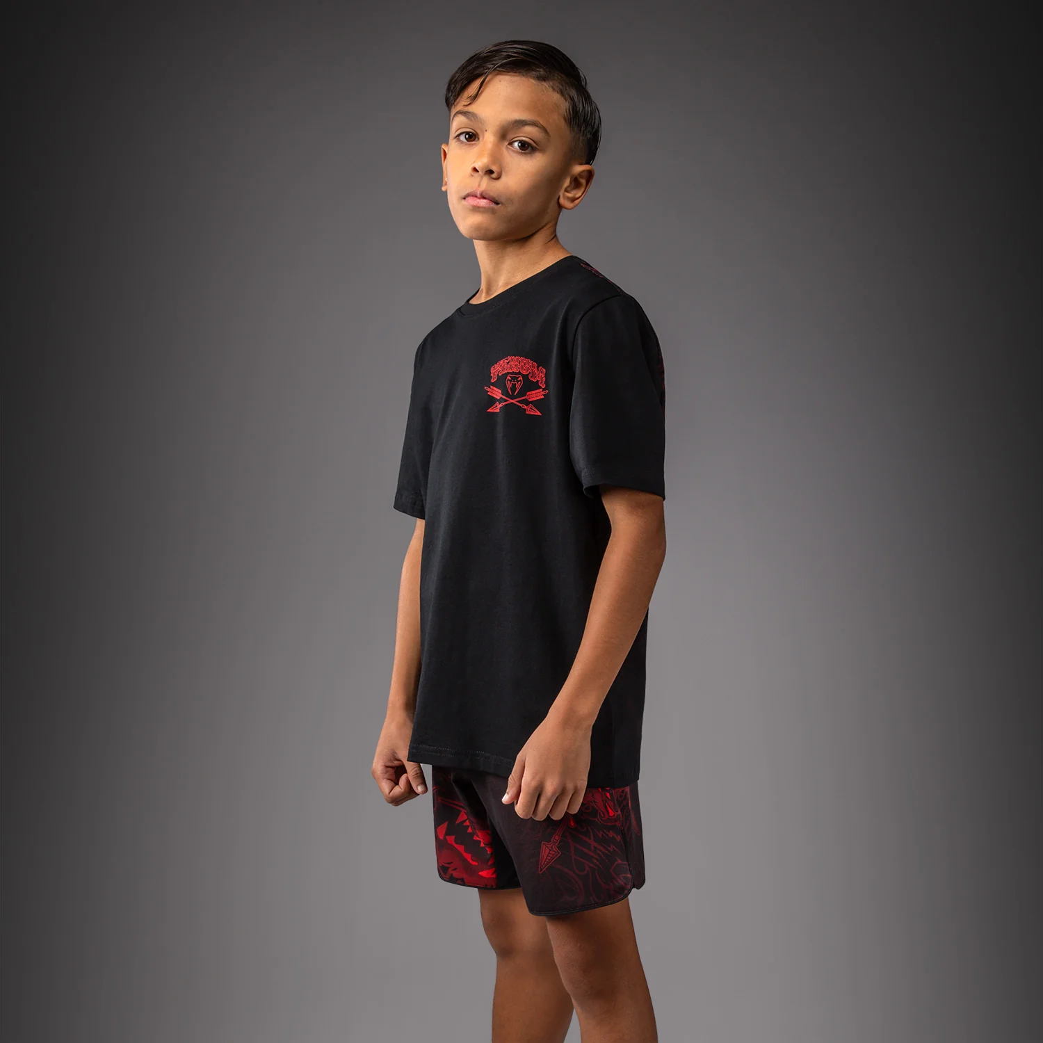 Venum Wolf Atak Kids T-Shirt - Black/Red - Image 3