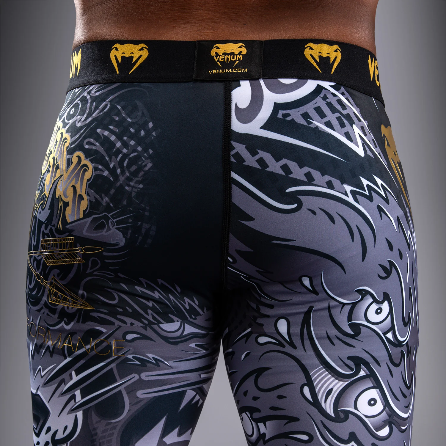 Venum Wolf Atak Spats - Black/Grey - Image 8