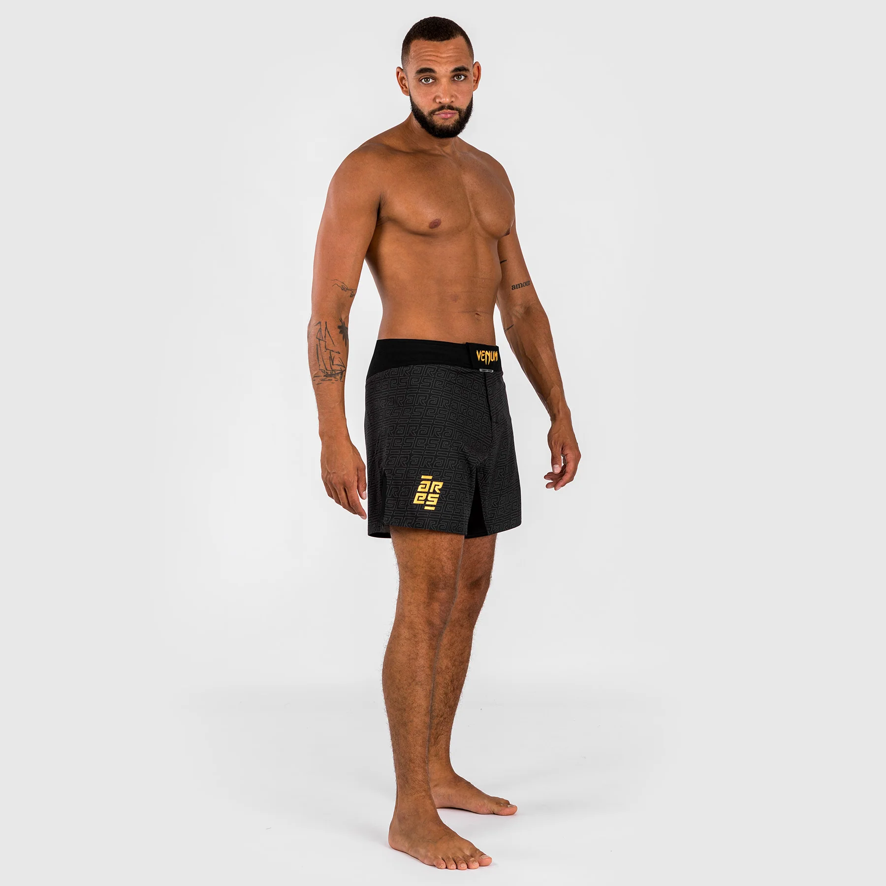 Venum x Ares Men’s Fight Shorts - Black/Gold - Image 3