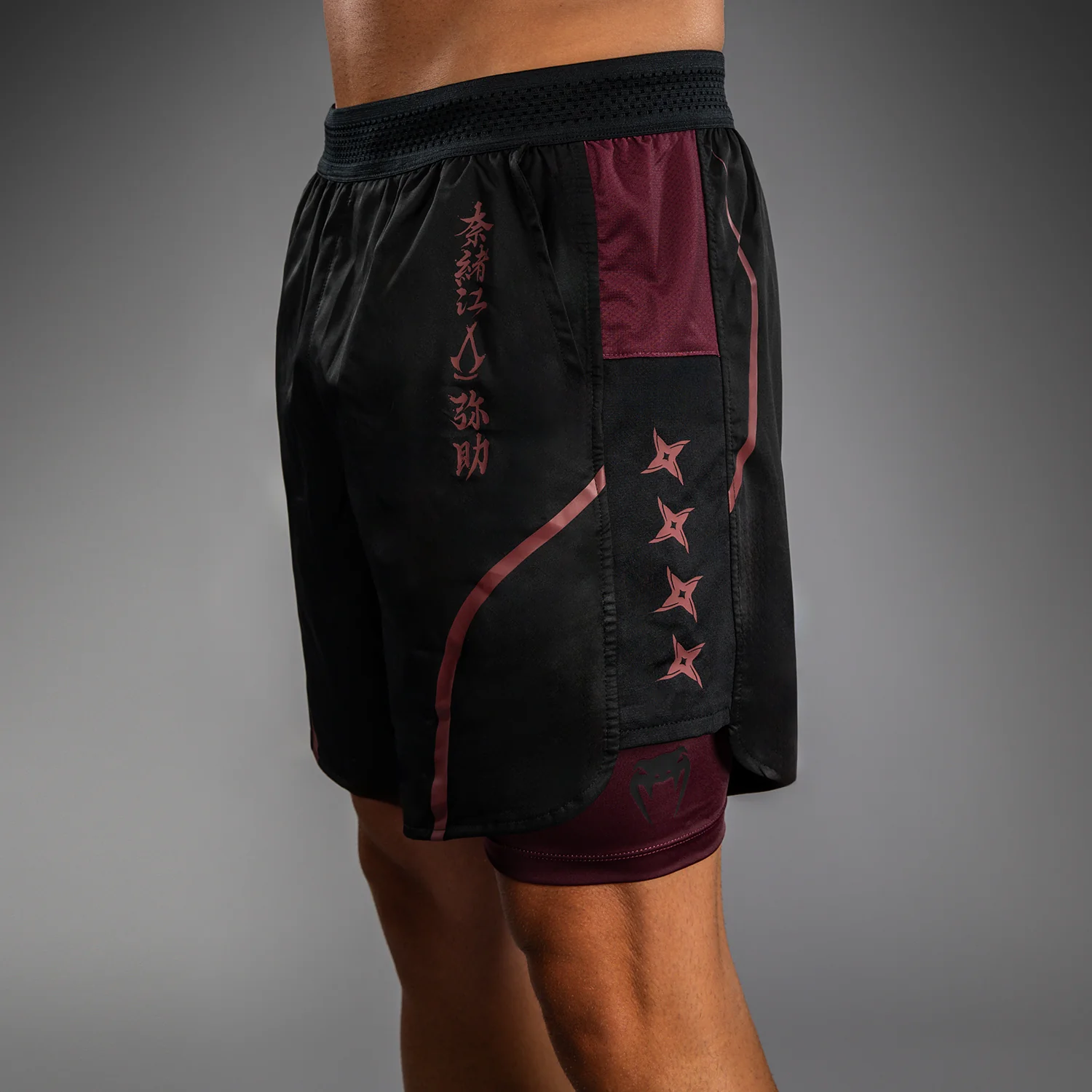 Venum x Assassin’s Creed Shadows Men’s Training Shorts - Burgundy/Black - Image 6