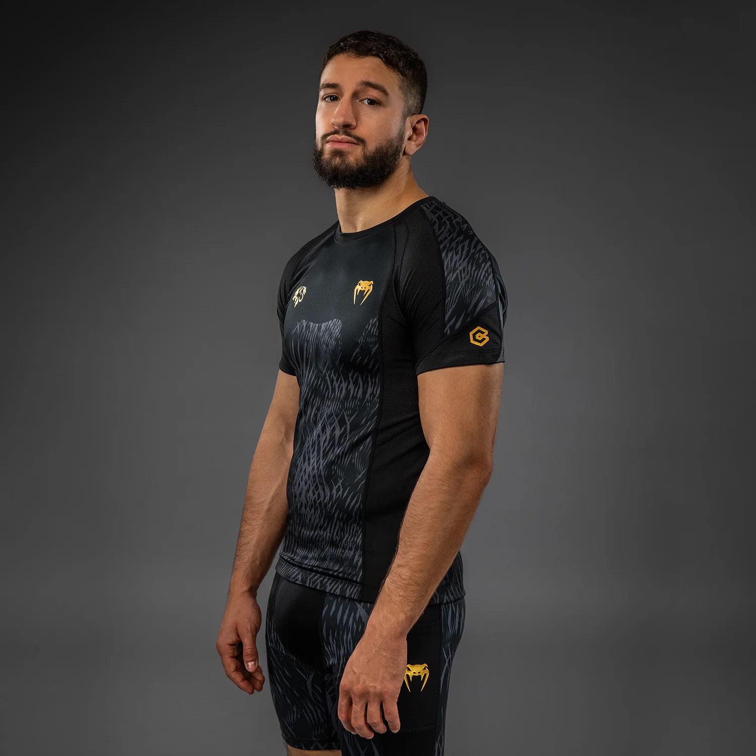 Venum x Chimaev Rashguards - Black/Grey - Image 2