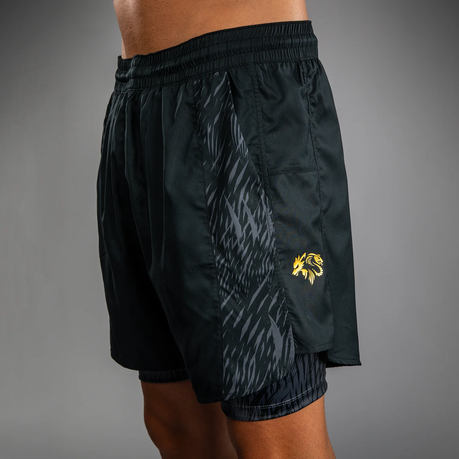 Venum x Chimaev Training Shorts - Black/Grey - Image 6