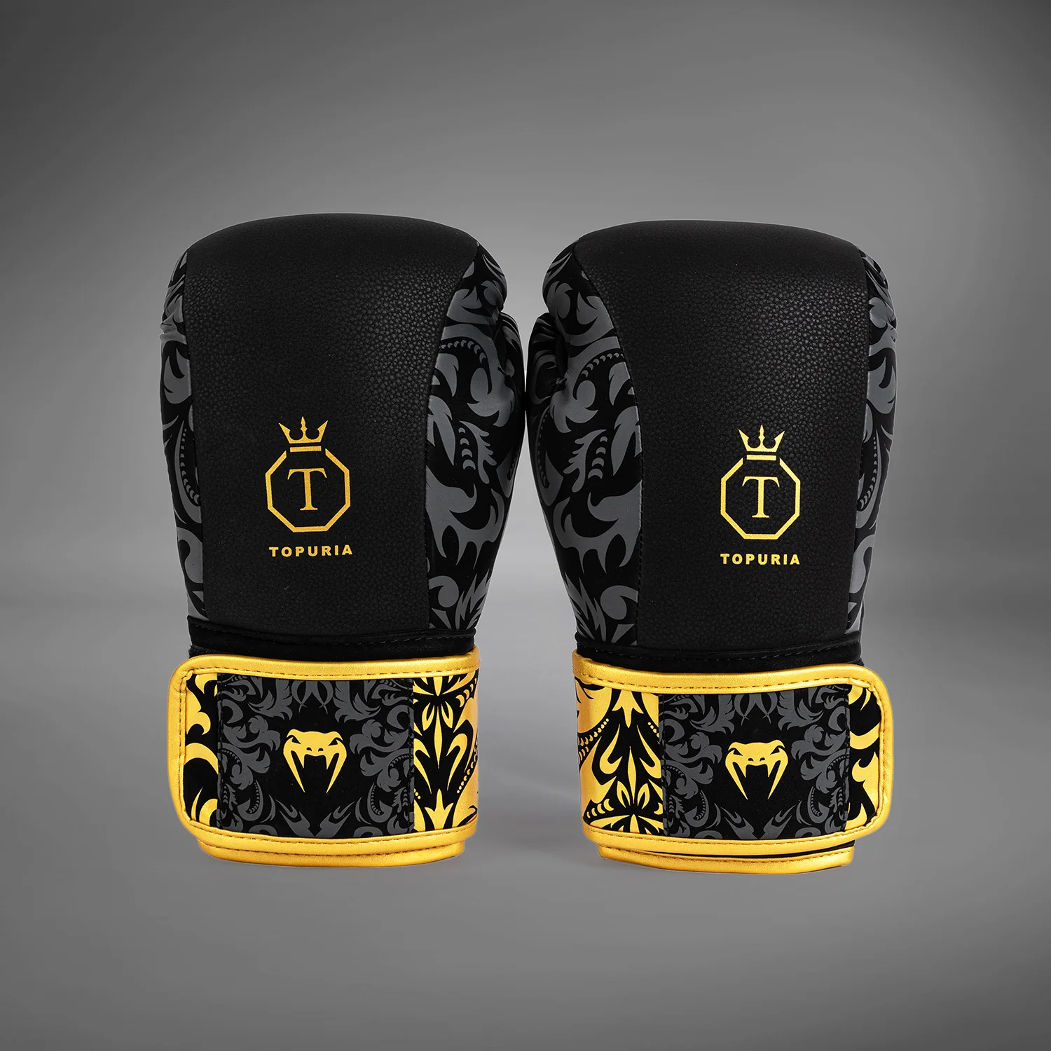 Venum x Topuria Unmatched Edition Boxing Gloves - Black/Gold - Image 4