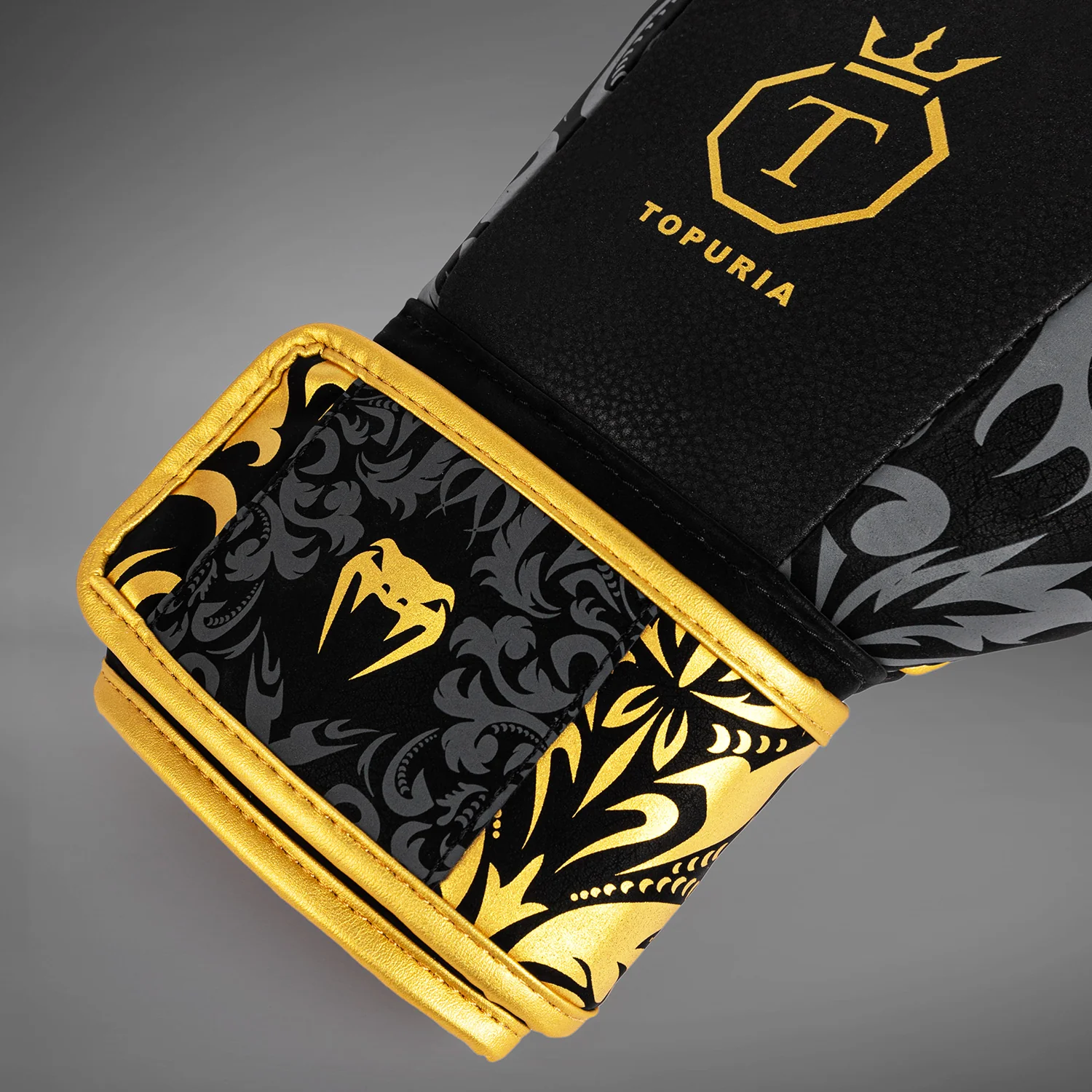 Venum x Topuria Unmatched Edition Boxing Gloves - Black/Gold - Image 6
