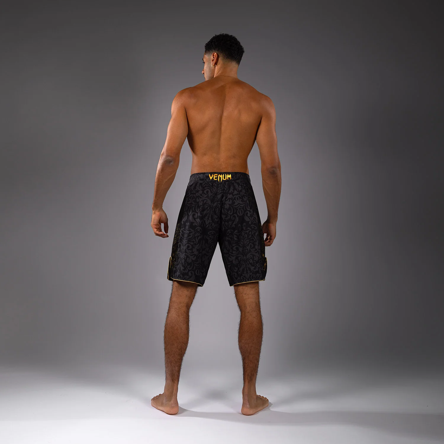 Venum x Topuria Unmatched Edition Fight Shorts - Black/Gold - Image 3