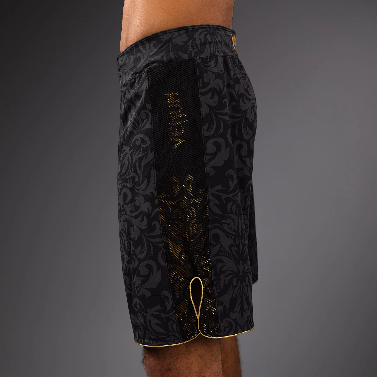 Venum x Topuria Unmatched Edition Fight Shorts - Black/Gold - Image 6