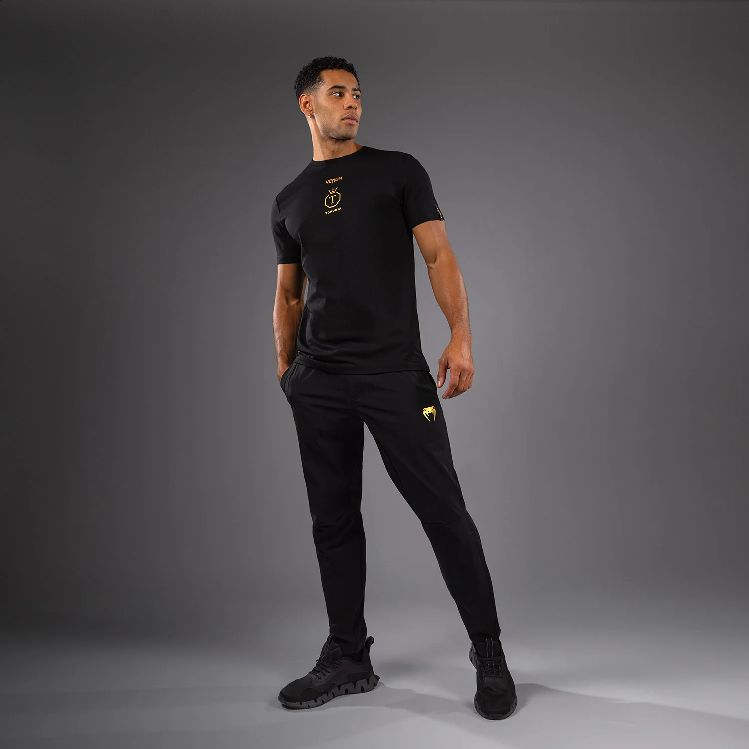 Venum x Topuria Unmatched Edition T-Shirt - Black/Gold - Image 2