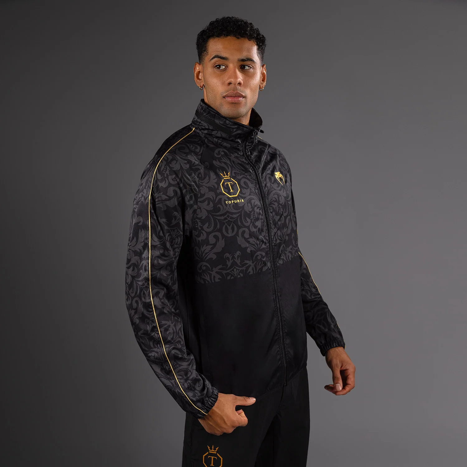Venum x Topuria Unmatched Edition Track Jacket - Black/Gold - Image 3