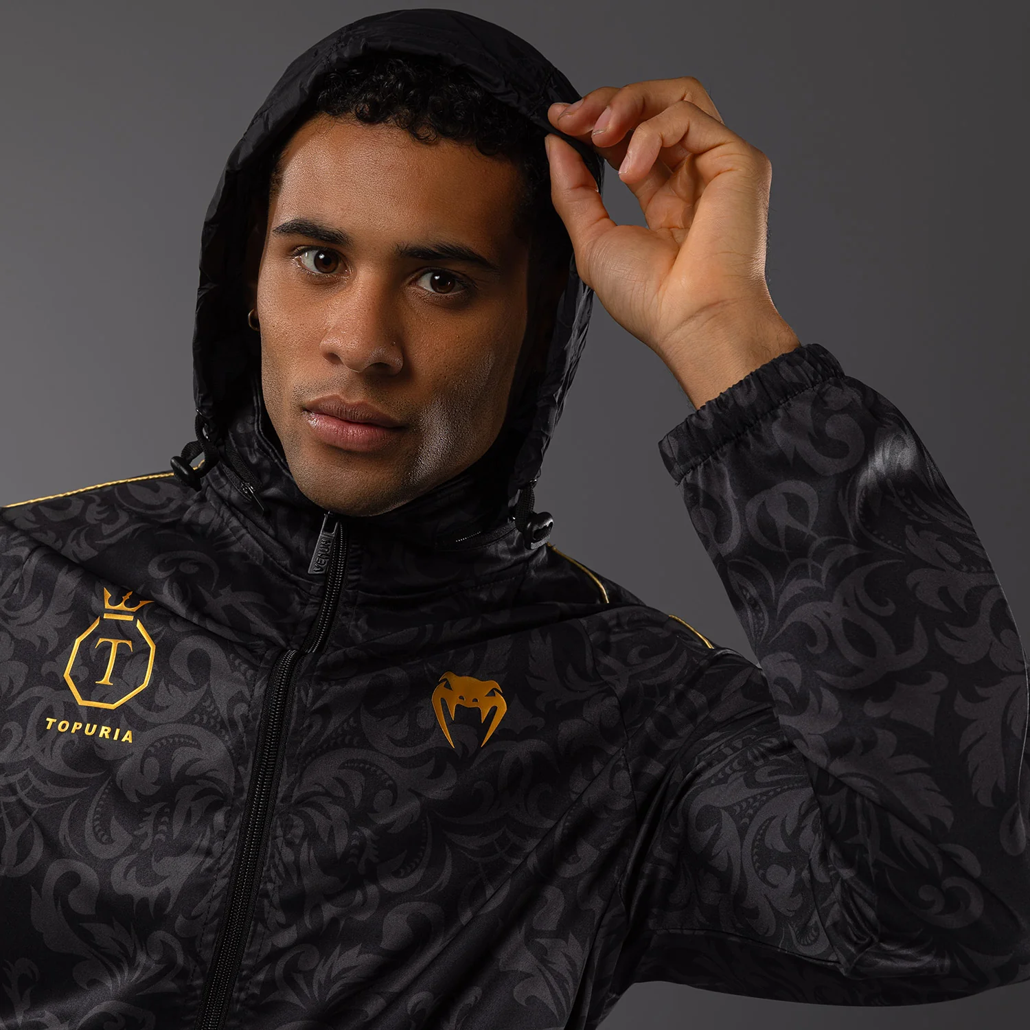 Venum x Topuria Unmatched Edition Track Jacket - Black/Gold - Image 7