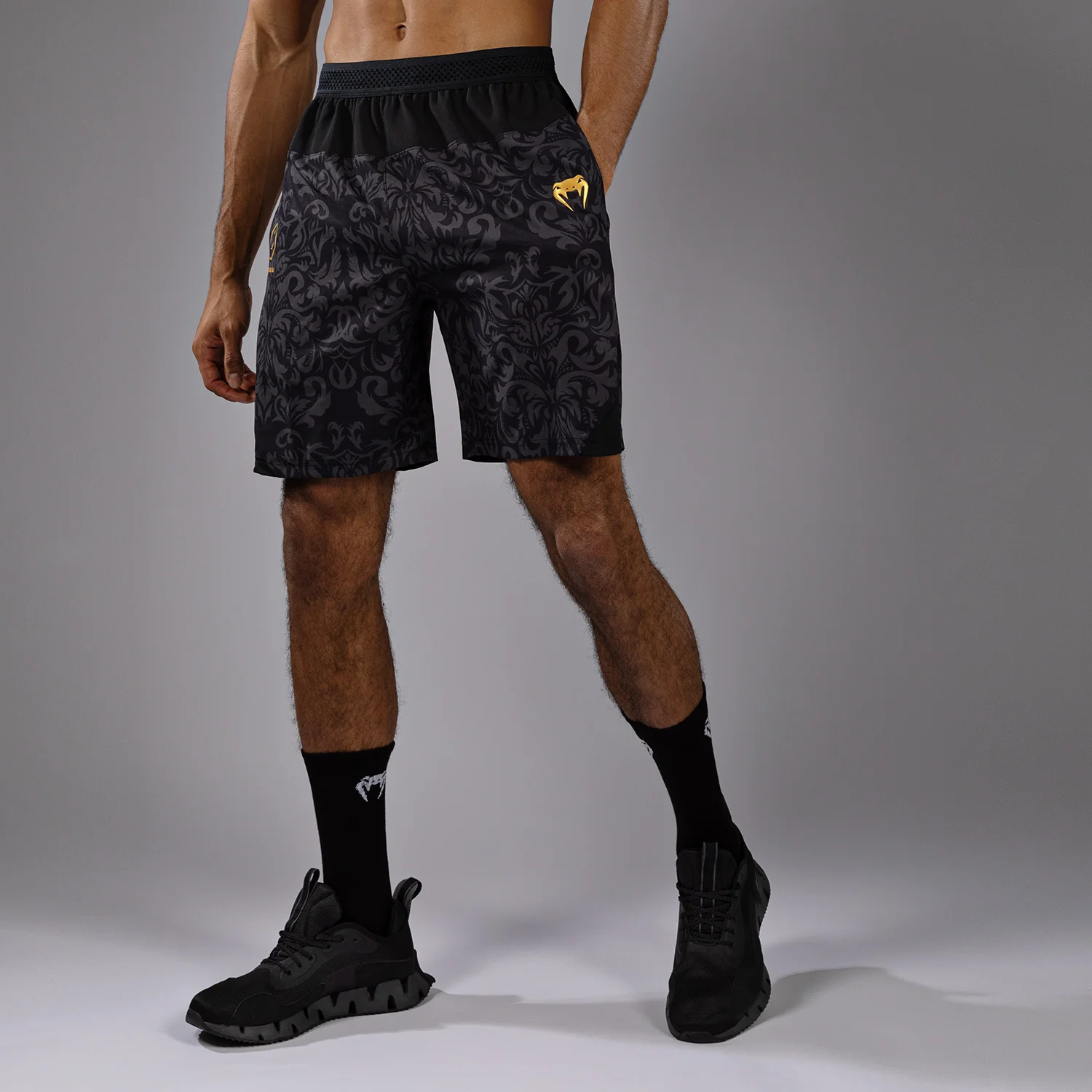 Venum x Topuria Unmatched Edition Training Shorts - Black/Gold