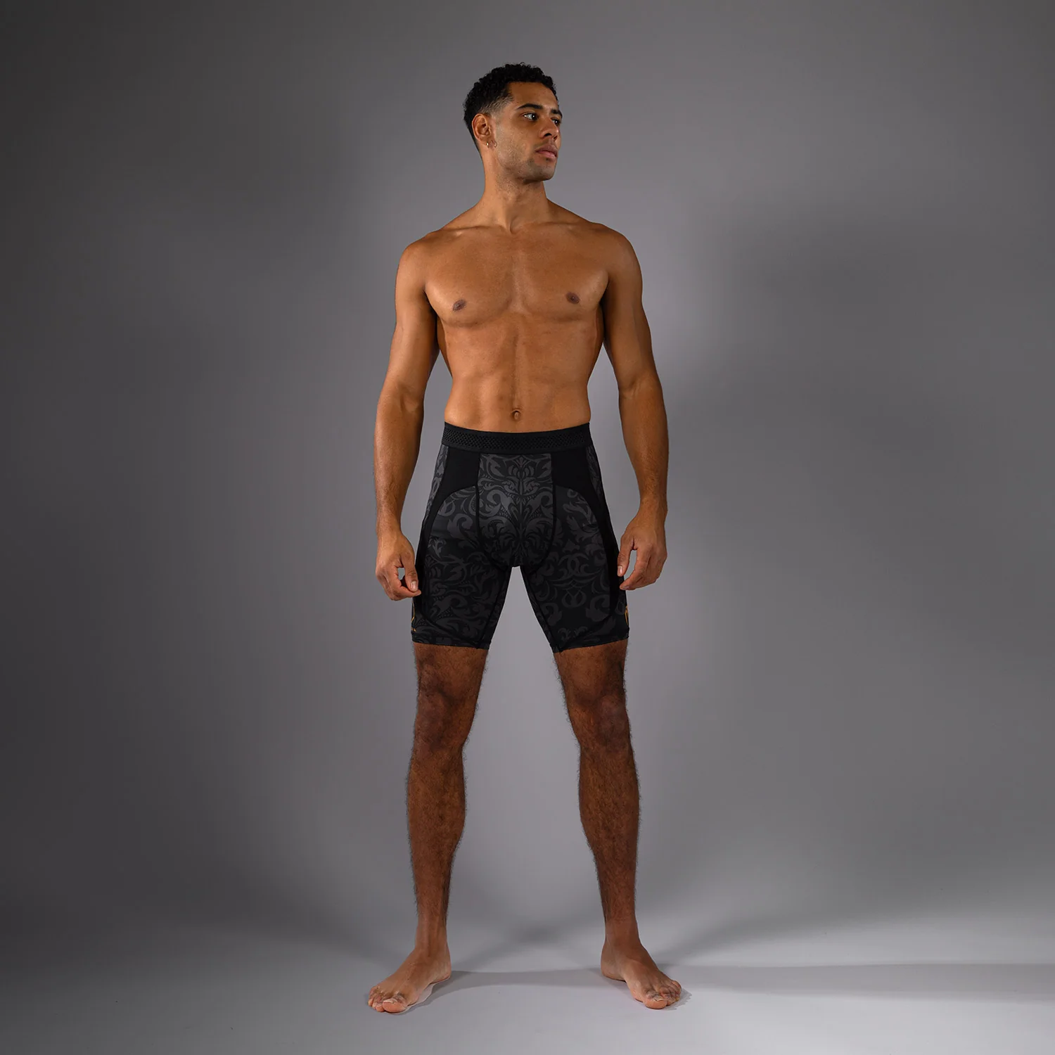 Venum x Topuria Unmatched Edition Vale Tudo Shorts - Black/Gold - Image 2