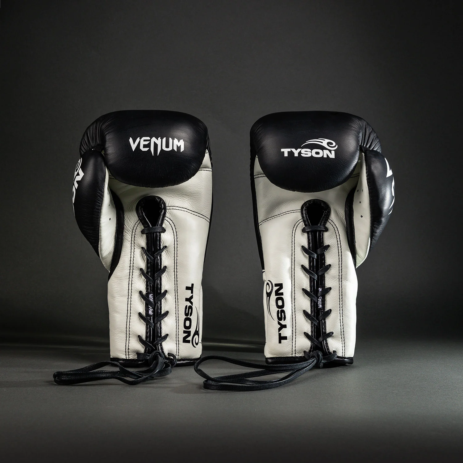 Venum Giant 2.0 Mike Tyson Pro Boxing Gloves with Laces - Deep Black/Optical White - Image 3
