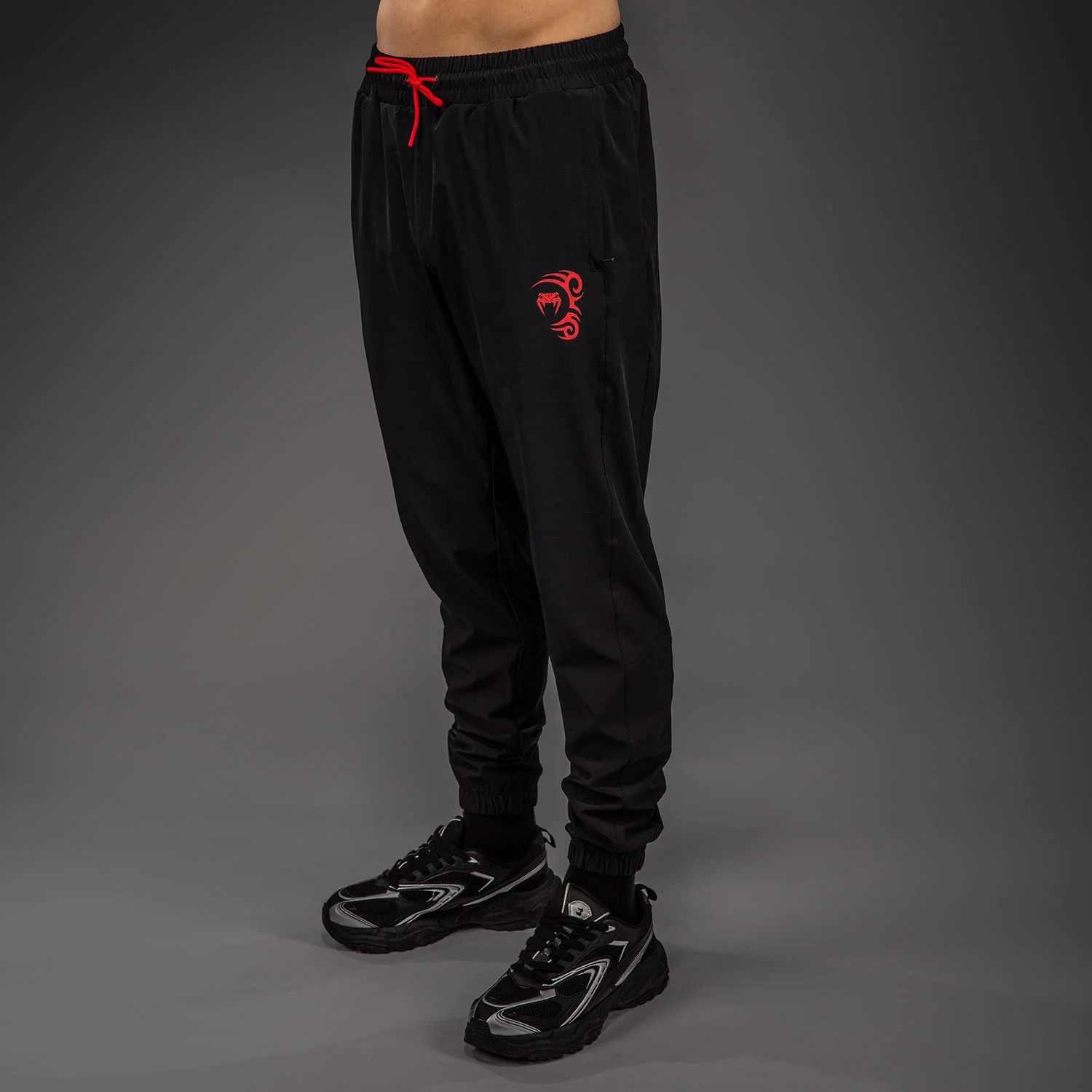 Venum x Mike Tyson Tiger Joggers - Deep Black/Intense Red - Image 2