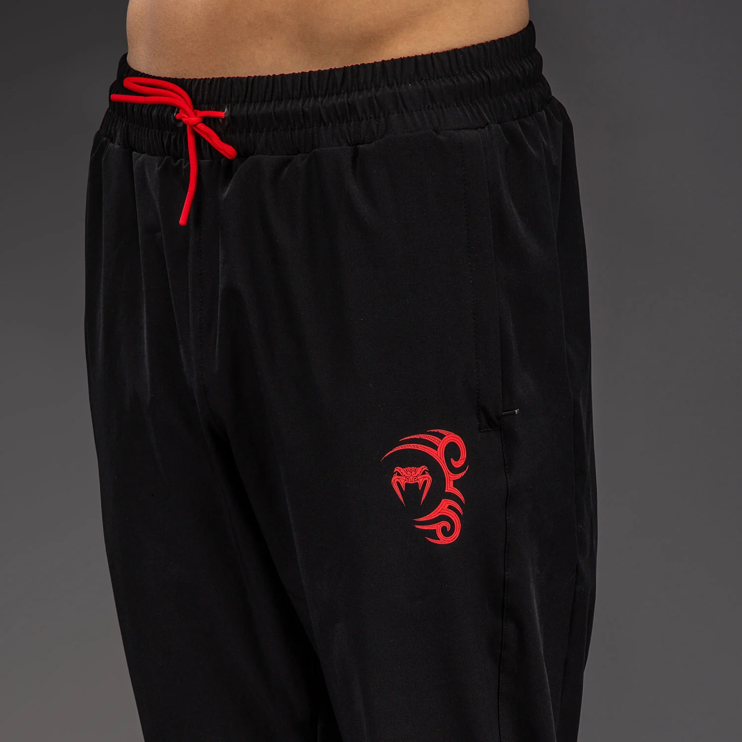 Venum x Mike Tyson Tiger Joggers - Deep Black/Intense Red - Image 5