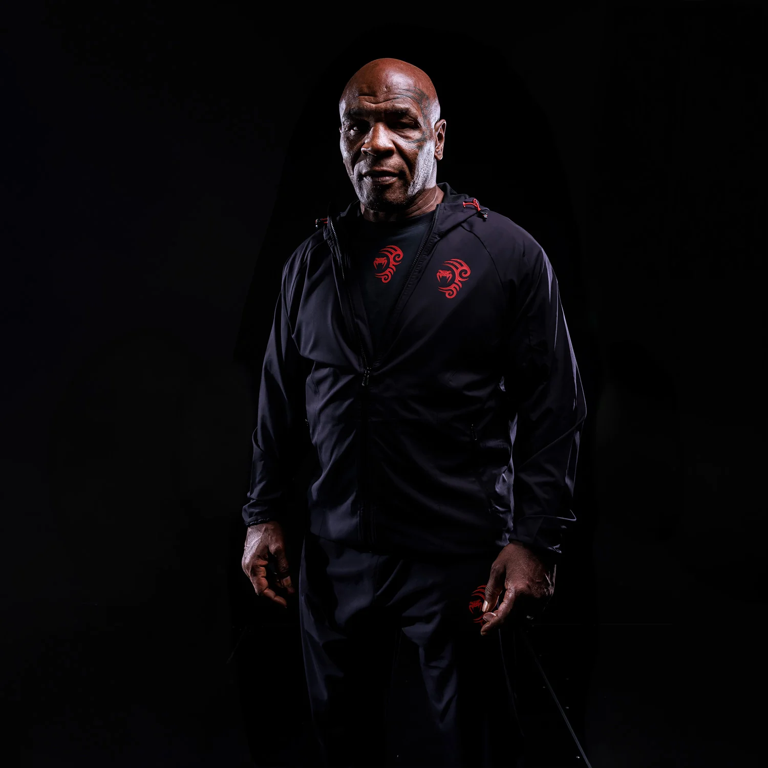 Venum x Mike Tyson Tiger Track Jacket - Deep Deep Black/Intense Red - Image 2