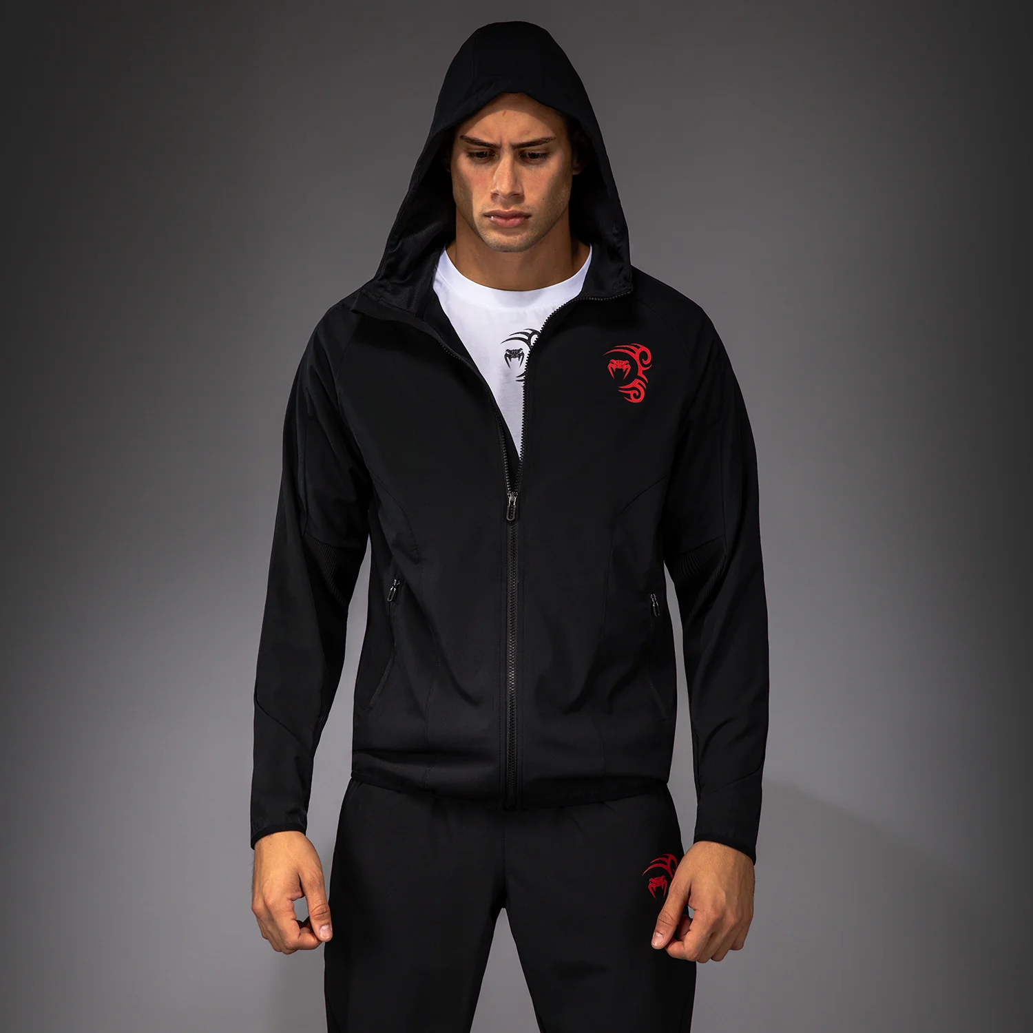 Venum x Mike Tyson Tiger Track Jacket - Deep Deep Black/Intense Red - Image 4