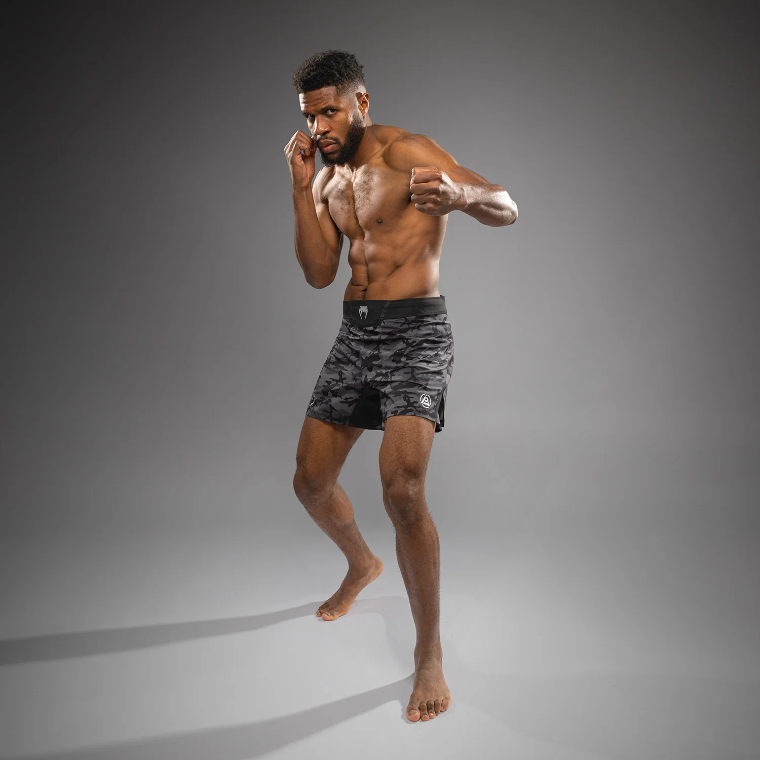 Venum x Polaris Fight Shorts - Black/Storm Grey - Image 3