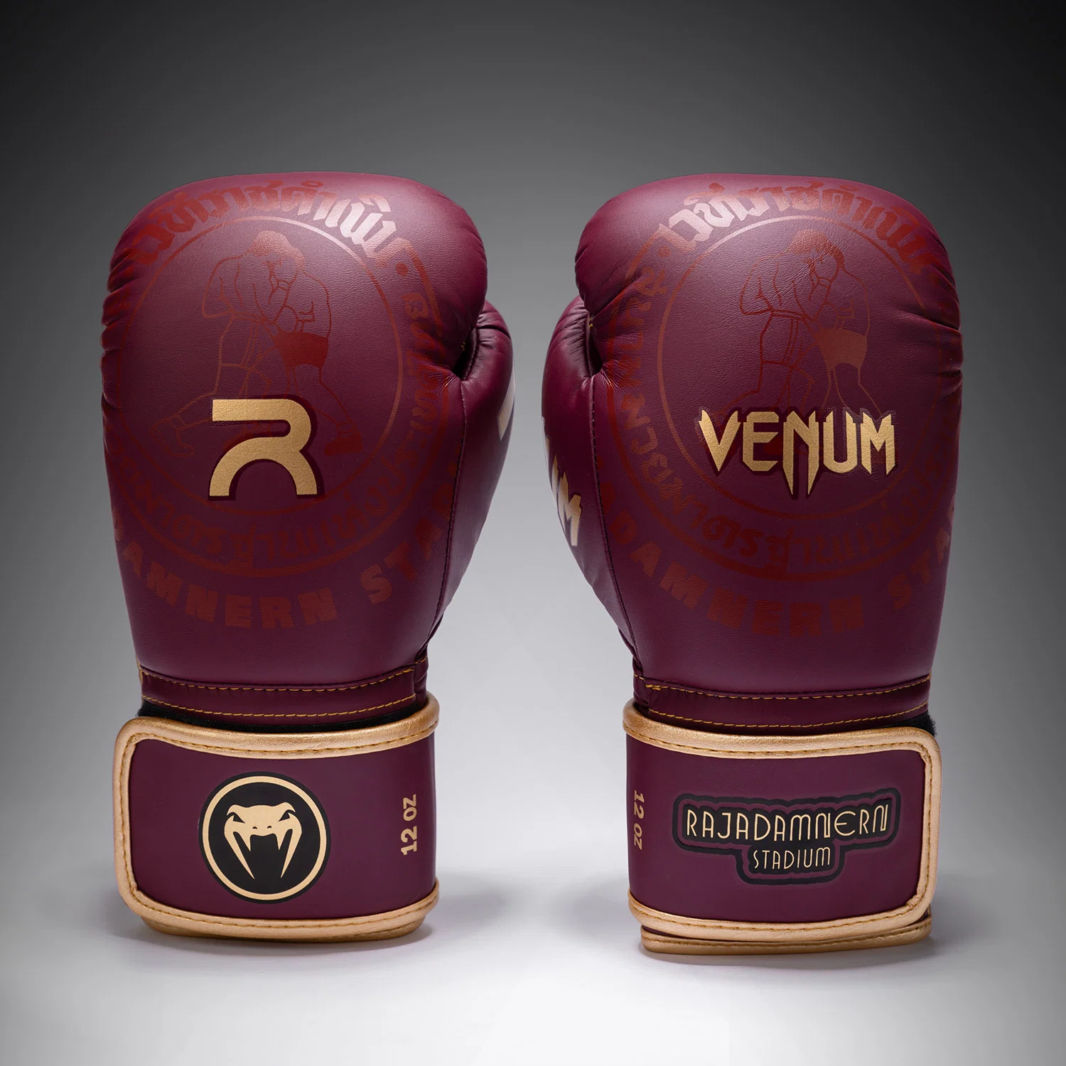 Venum x Rajadamnern Boxing Gloves - Burgundy - Image 2