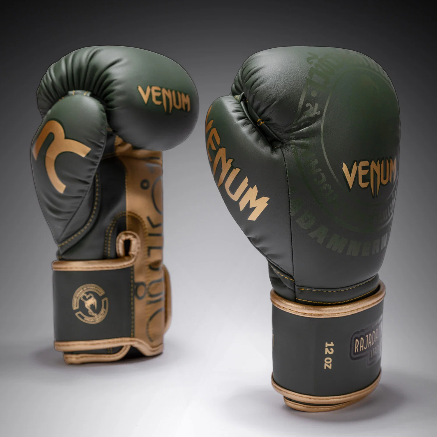 Venum x Rajadamnern Boxing Gloves - Military Green - Image 3