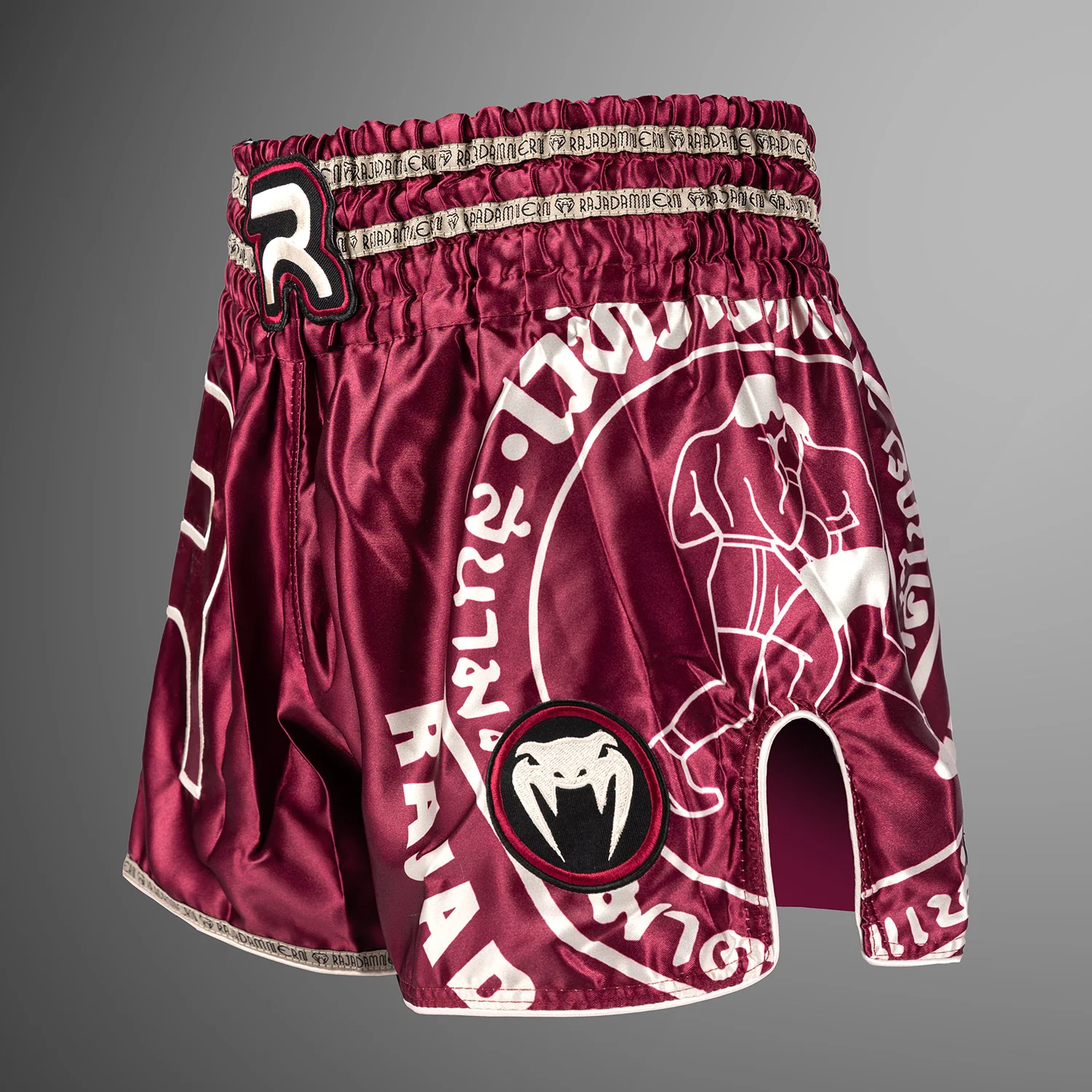 Venum x Rajadamnern Muay Thai Shorts - Burgundy - Image 2