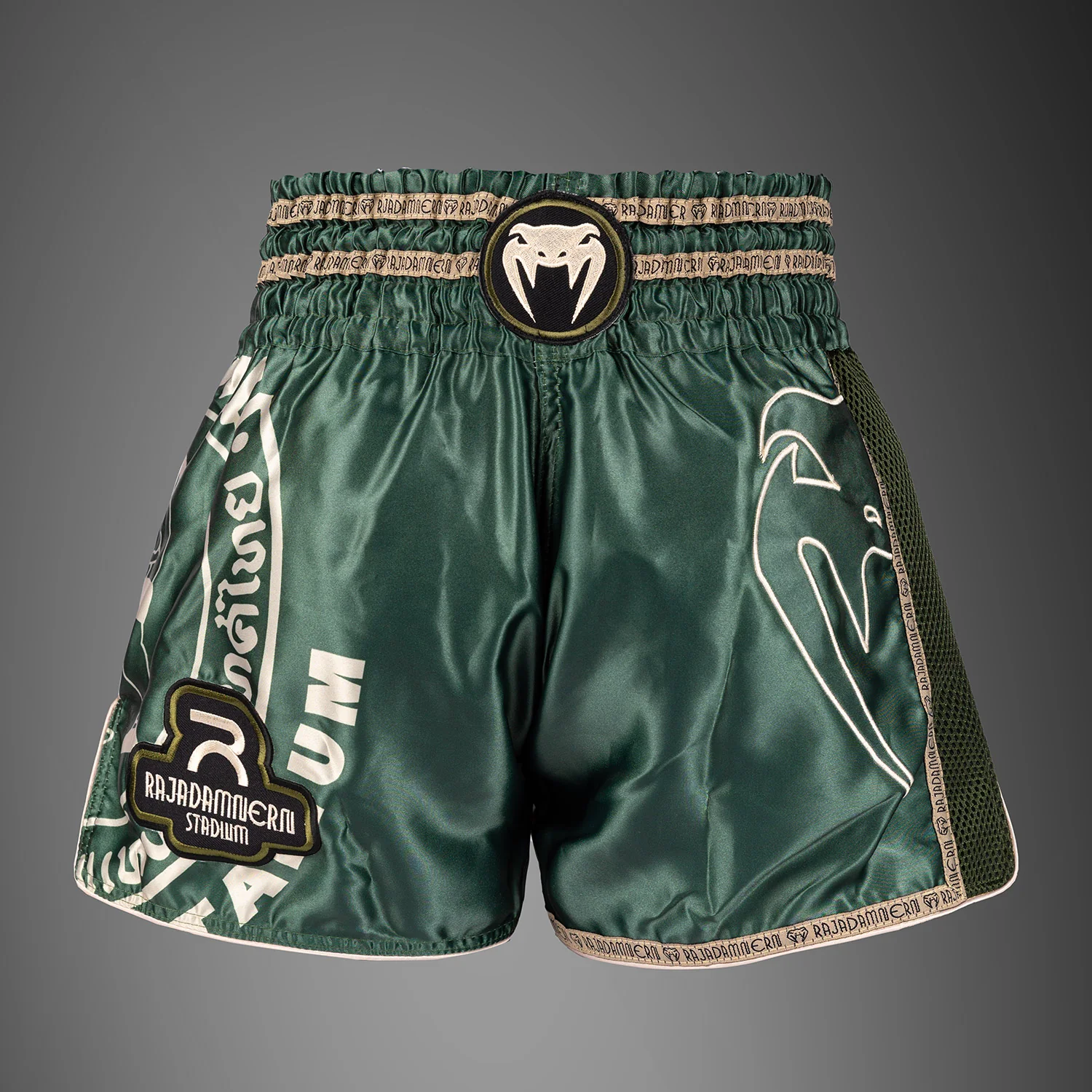 Venum x Rajadamnern Muay Thai Shorts - Military Green - Image 4
