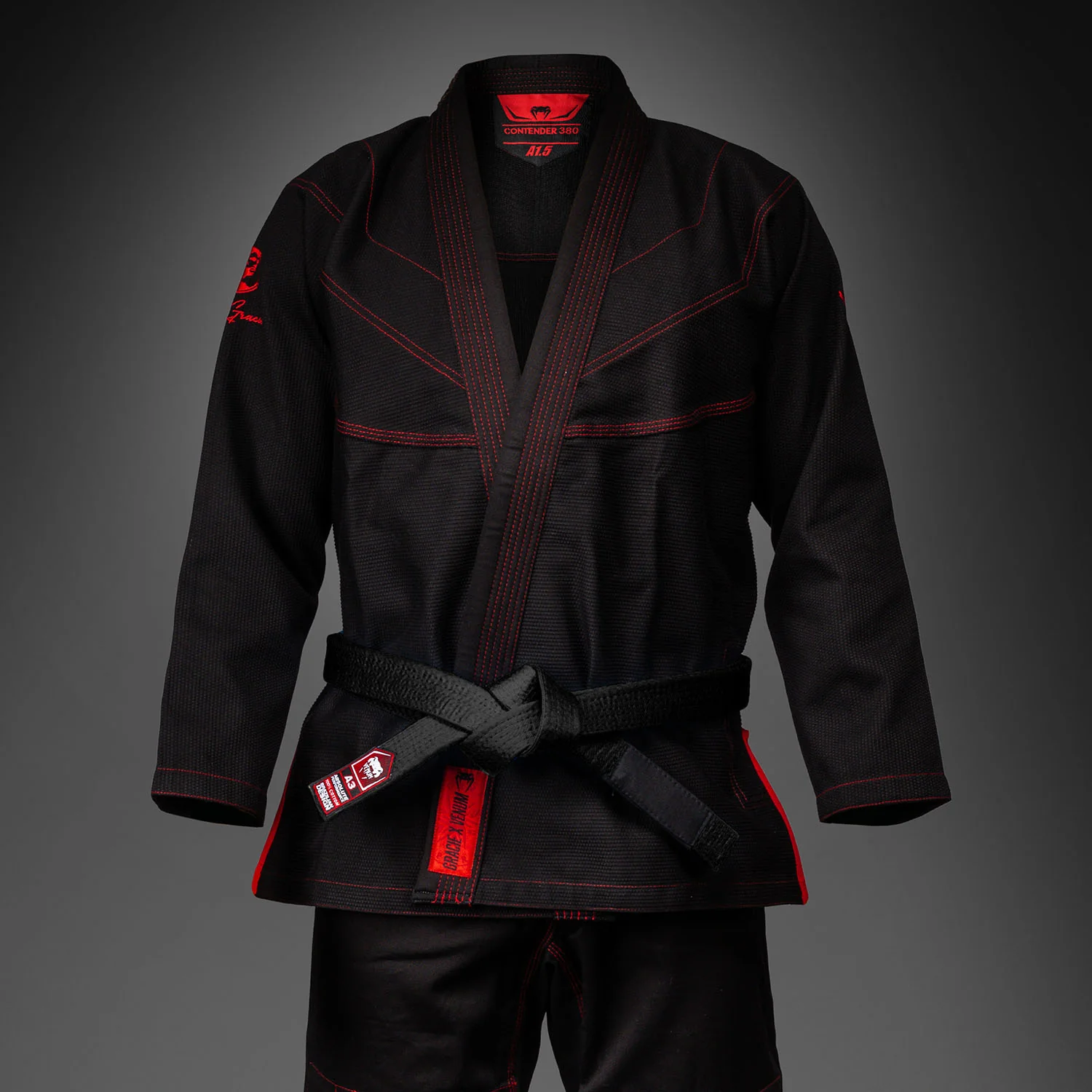 Venum x Roger Gracie Signature BJJ Gi - Black/Red - Image 3