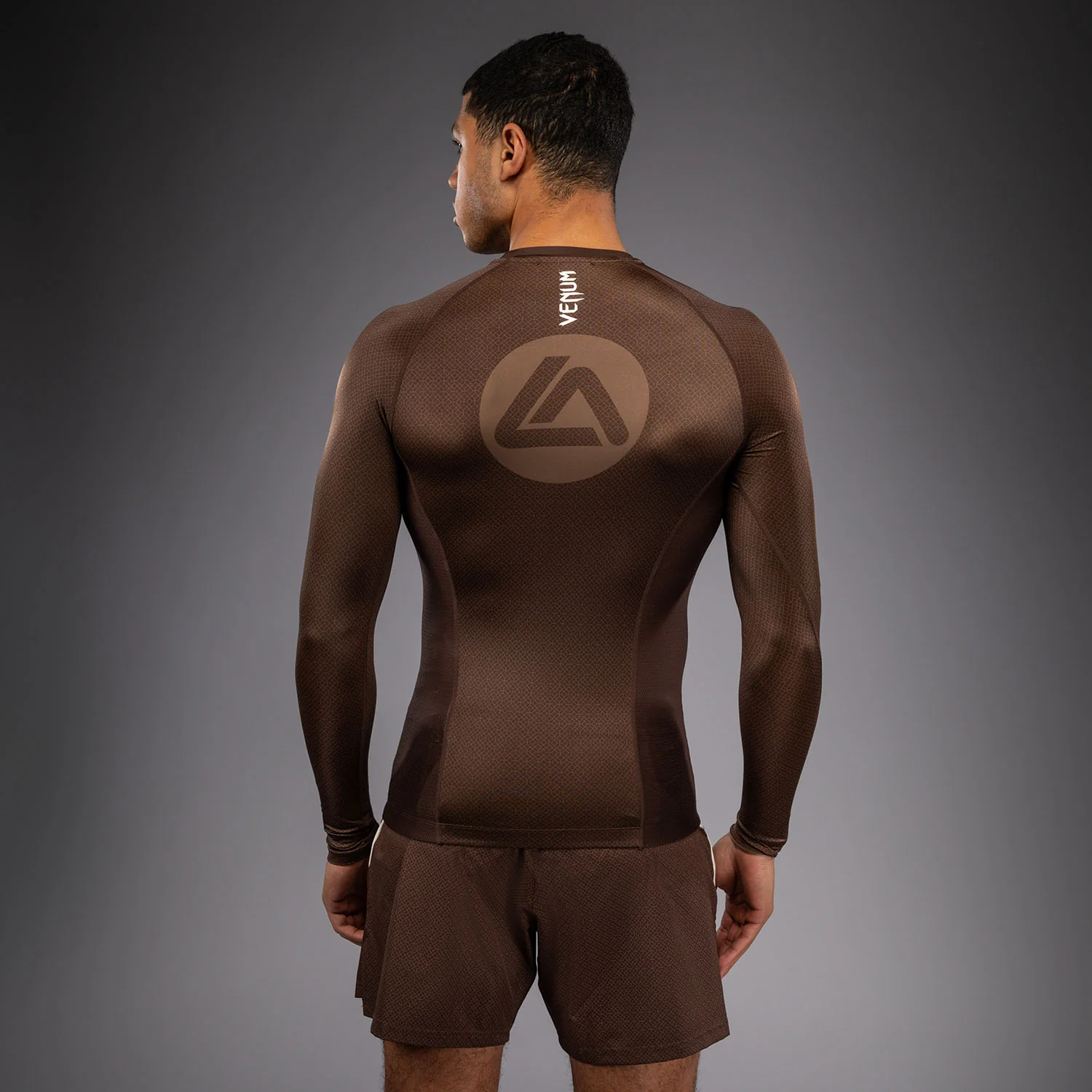 Venum x Roger Gracie Academy Long Sleeve Rashguard - Dark Brown - Image 3