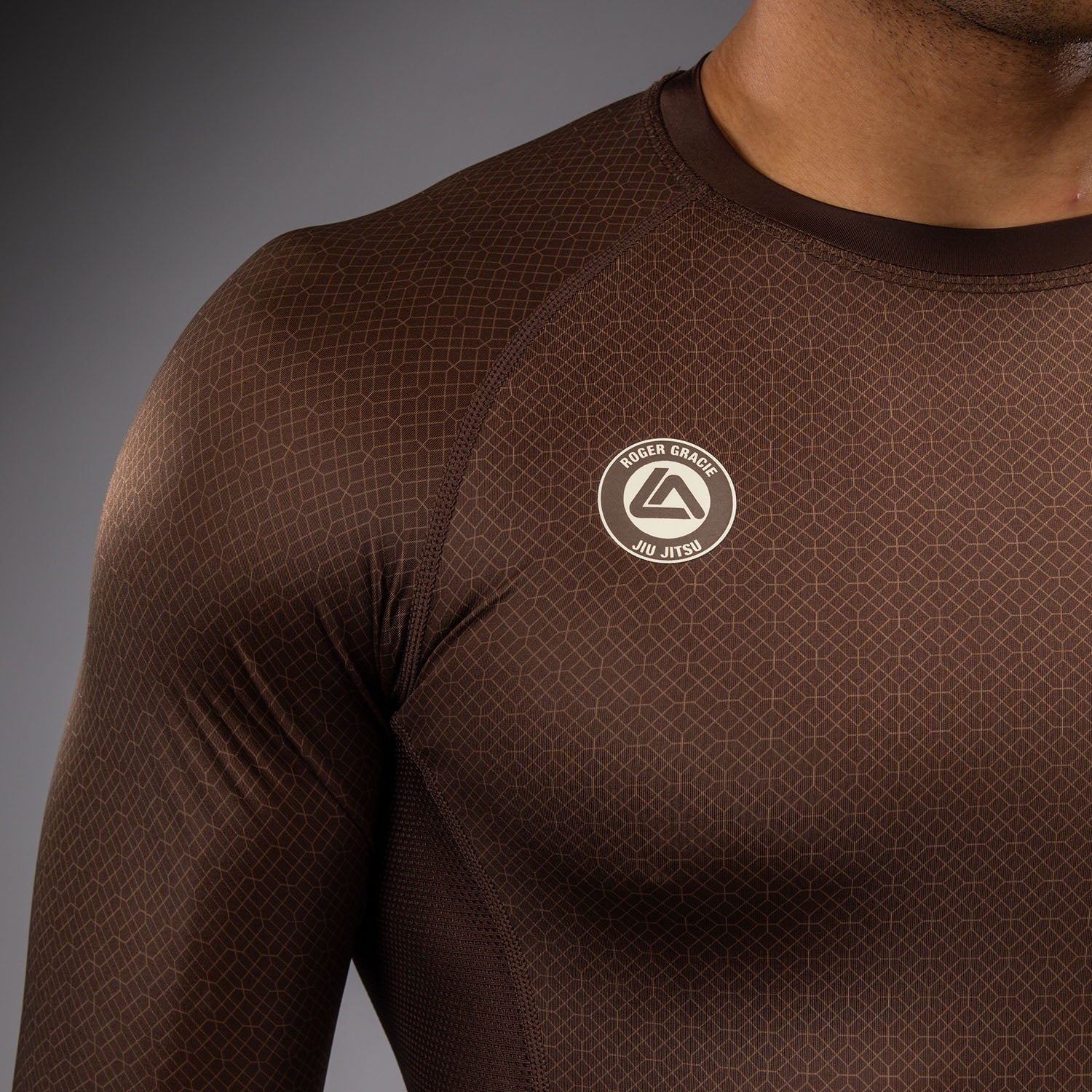 Venum x Roger Gracie Academy Long Sleeve Rashguard - Dark Brown - Image 4