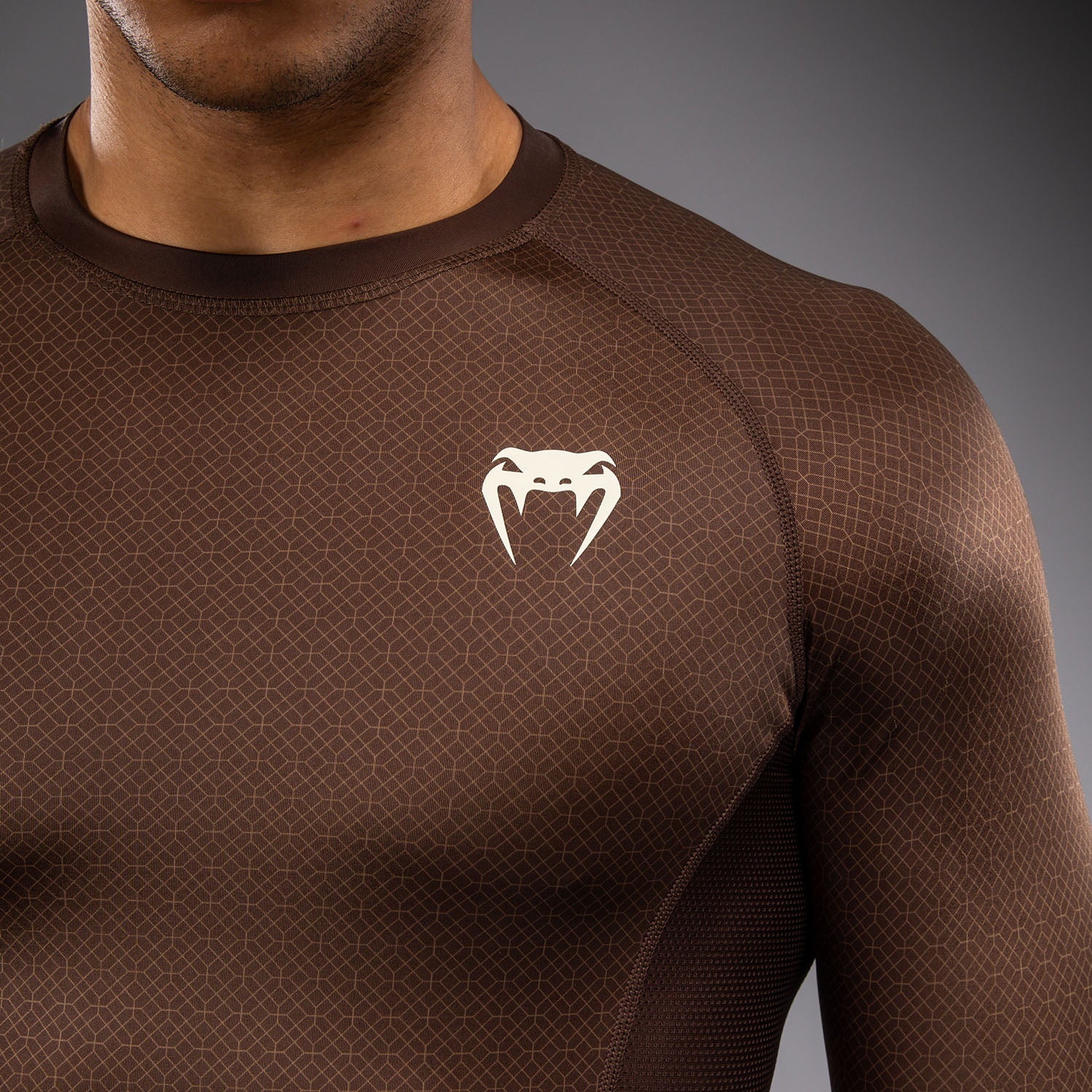 Venum x Roger Gracie Academy Long Sleeve Rashguard - Dark Brown - Image 5