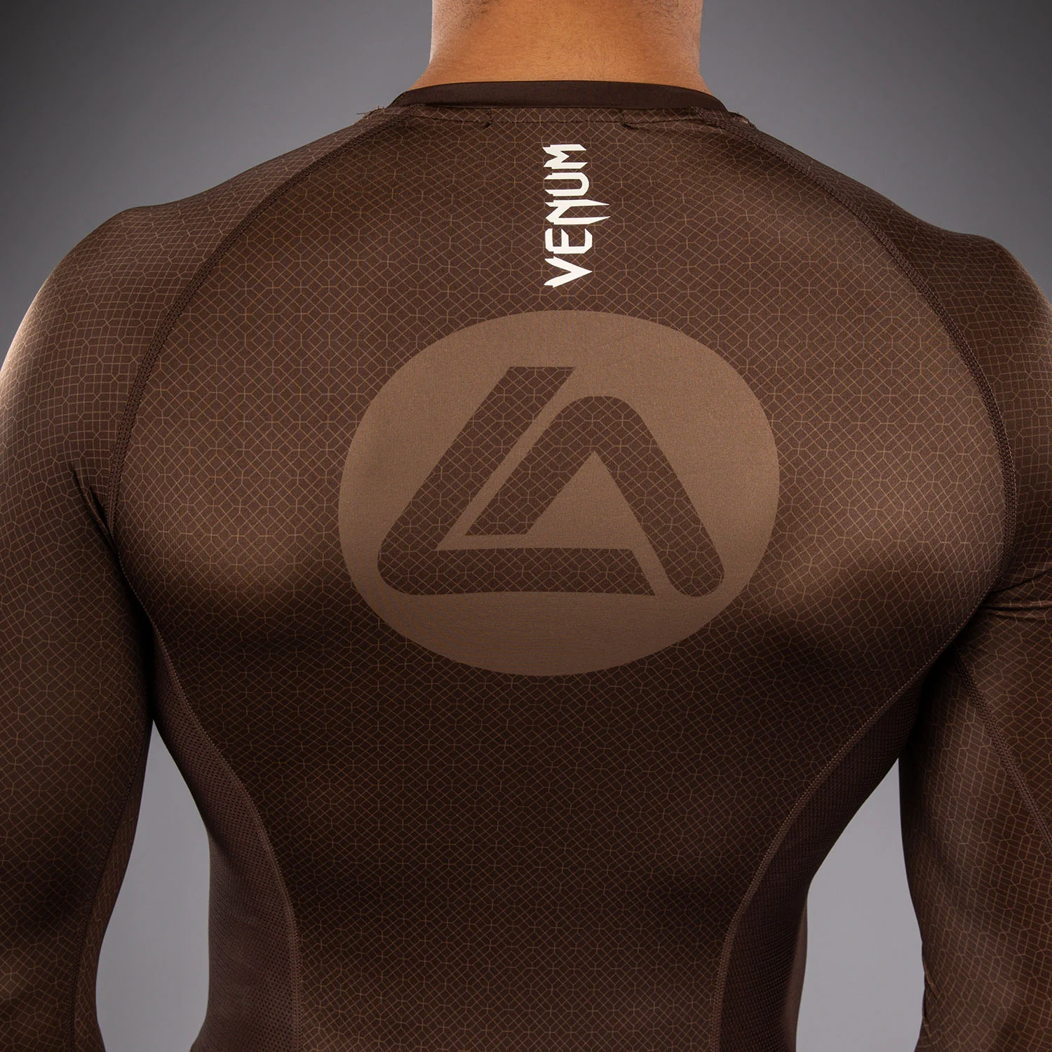Venum x Roger Gracie Academy Long Sleeve Rashguard - Dark Brown - Image 6