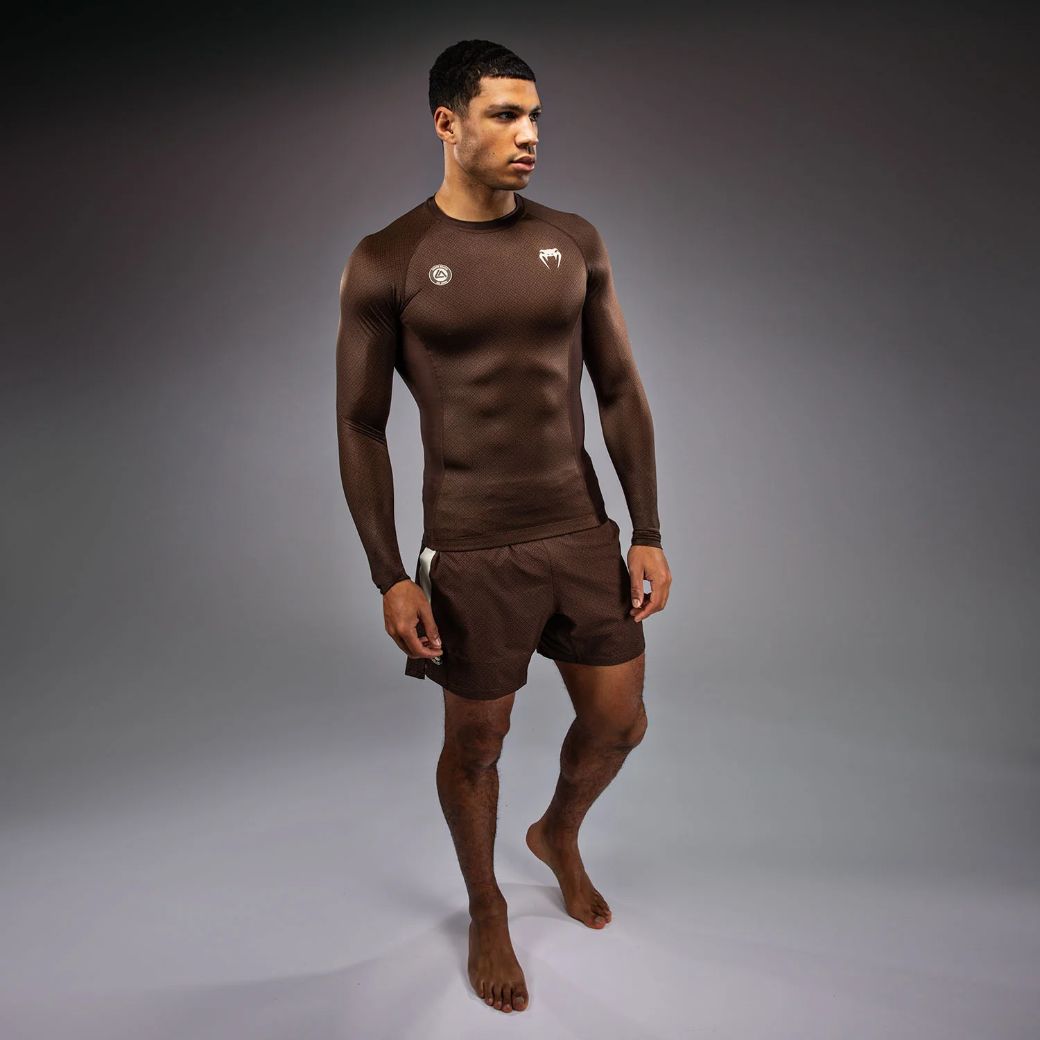 Venum x Roger Gracie Academy Long Sleeve Rashguard - Dark Brown - Image 7