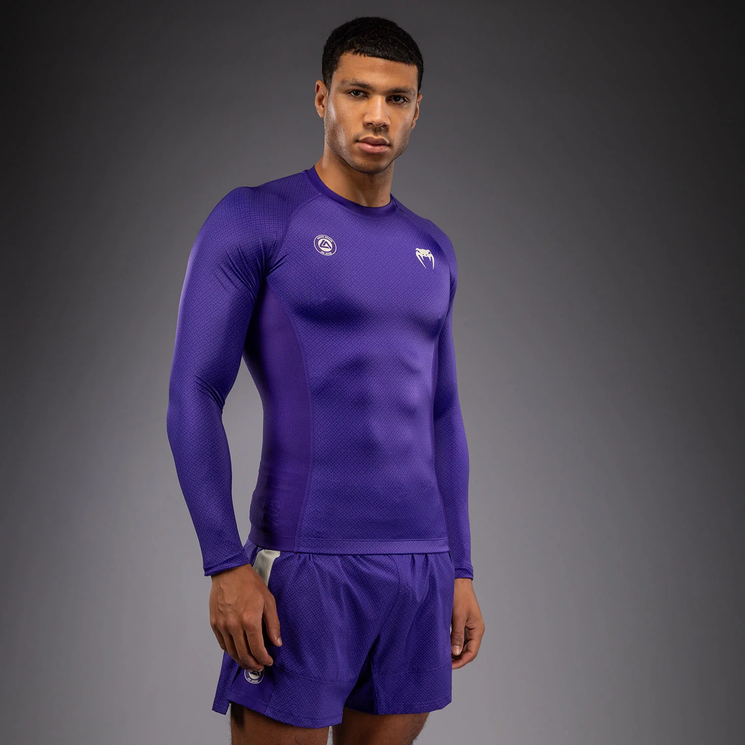 Venum x Roger Gracie Academy Long Sleeve Rashguard - Purple - Image 2