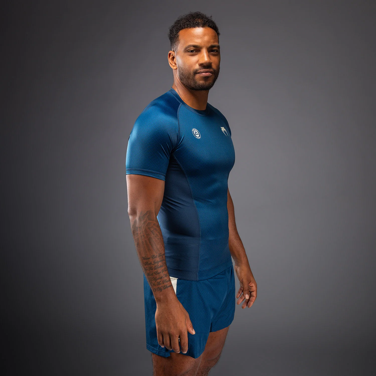 Venum x Roger Gracie Academy Short Sleeve Rashguard - Blue - Image 3