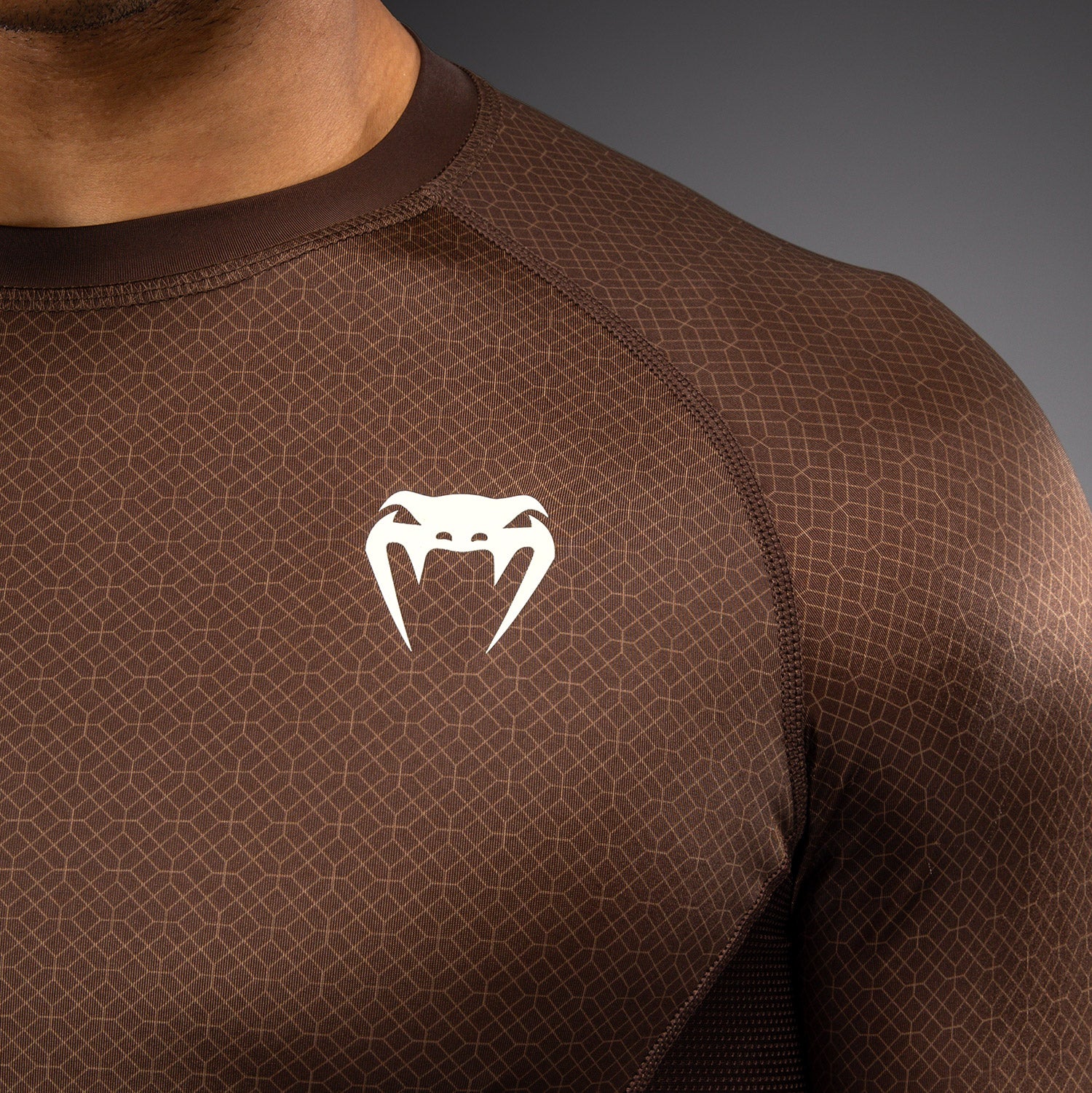 Venum x Roger Gracie Academy Short Sleeve Rashguard - Dark Brown - Image 6