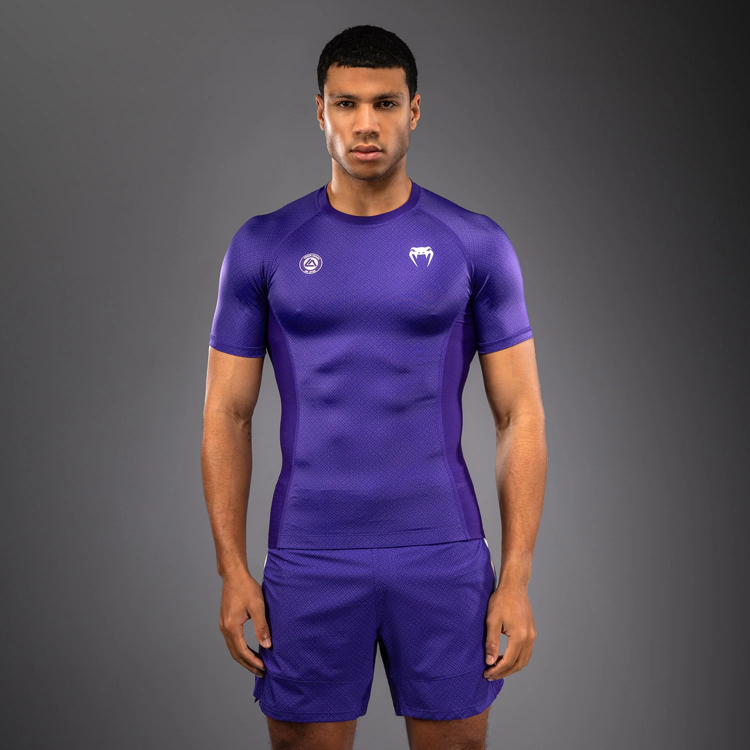 Venum x Roger Gracie Academy Short Sleeve Rashguard - Purple - Image 2