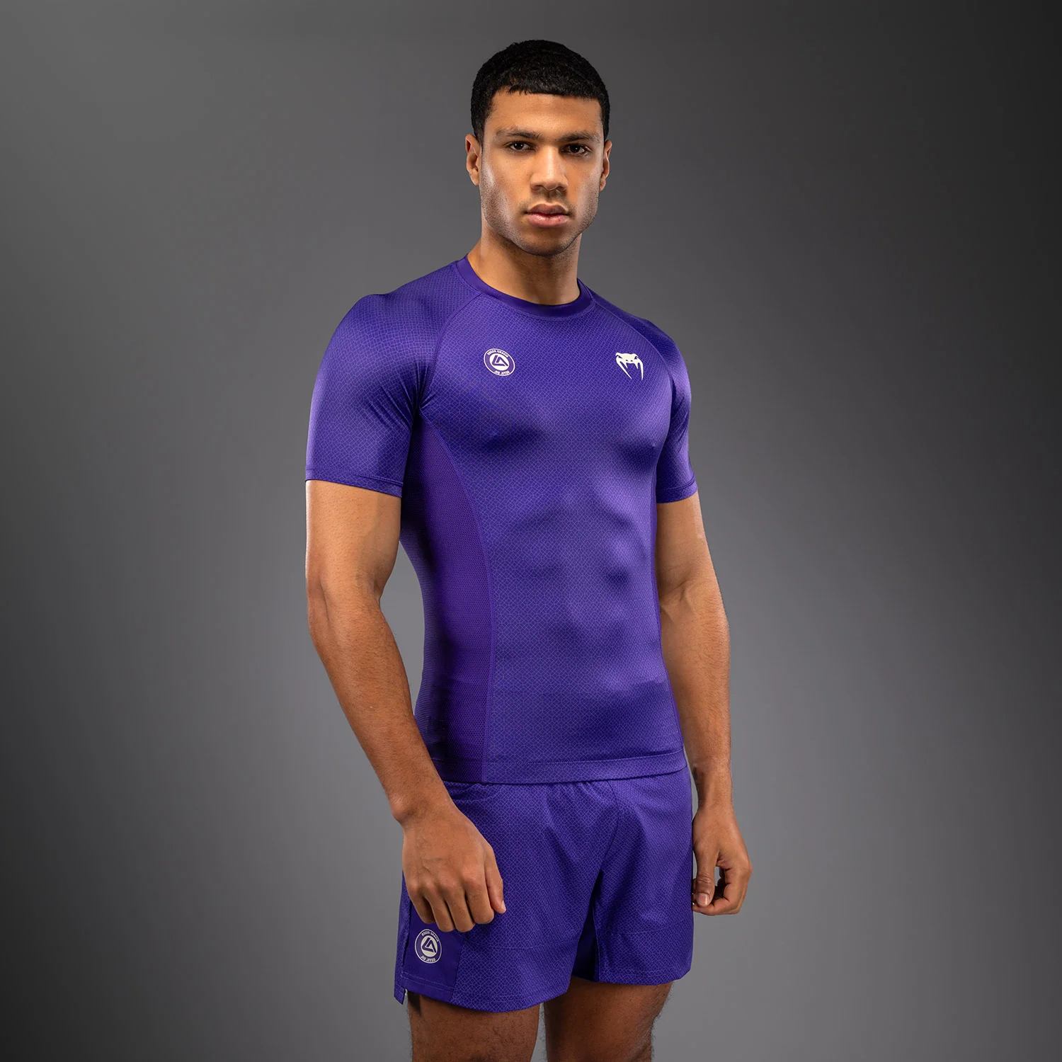 Venum x Roger Gracie Academy Short Sleeve Rashguard - Purple - Image 4