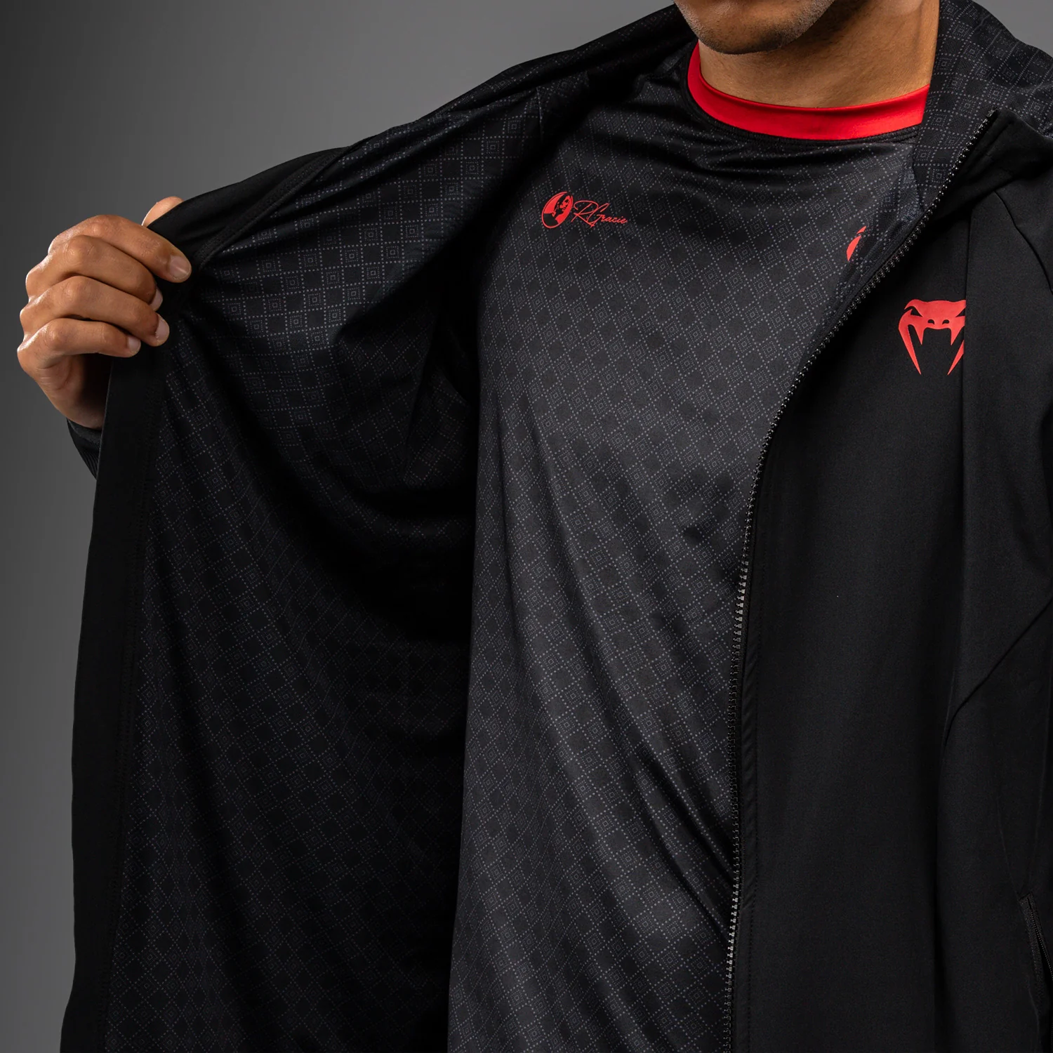 Venum x Roger Gracie Signature Track Jacket - Black/Red - Image 6