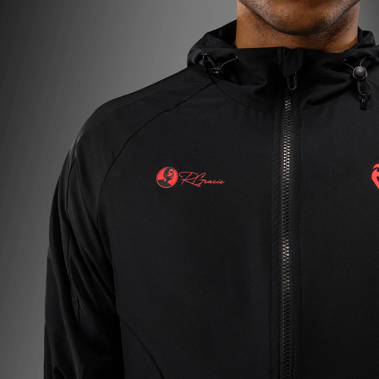 Venum x Roger Gracie Signature Track Jacket - Black/Red - Image 8