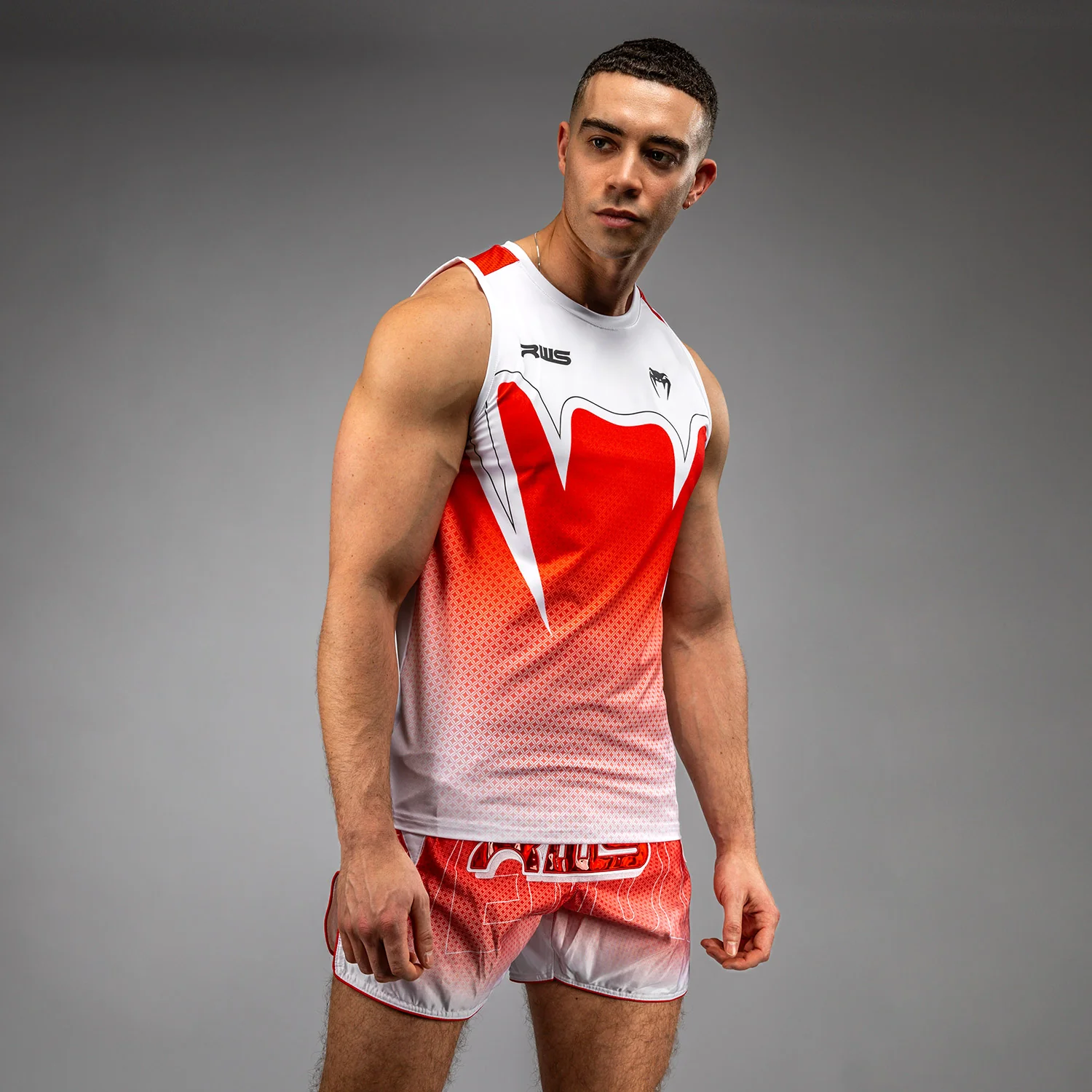 Venum x RWS 2.0 Men’s Dry-Tech Tank Top - White/Red - Image 2