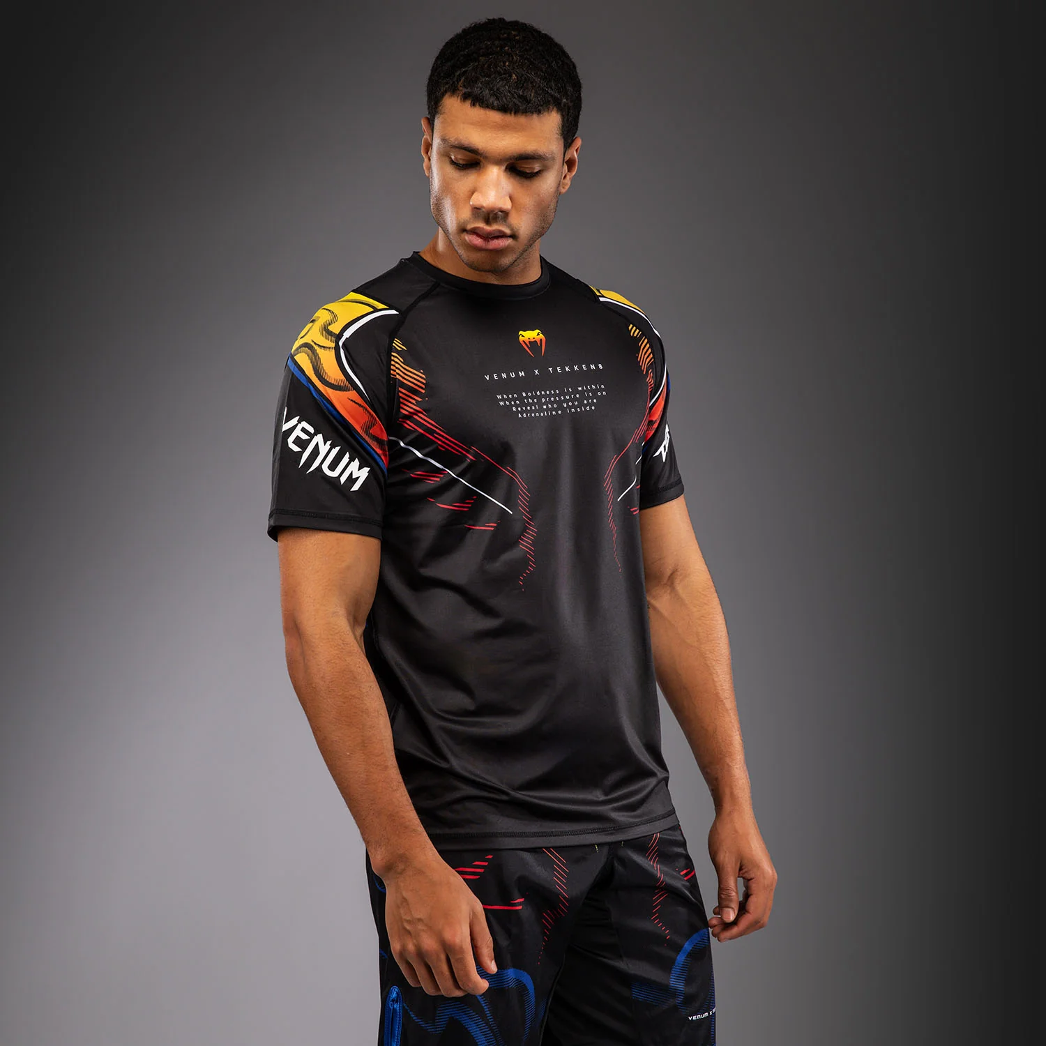 Venum x TEKKEN 8 Dry-Tech T-Shirt Yoshimitsu - Black/Orange - Image 2