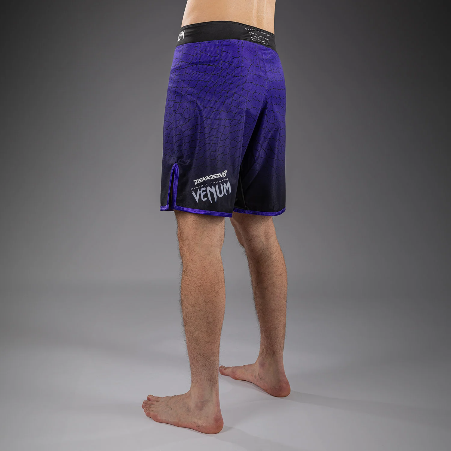 Venum x TEKKEN 8 Fight Shorts - Kazuya - Black/Purple - Image 4
