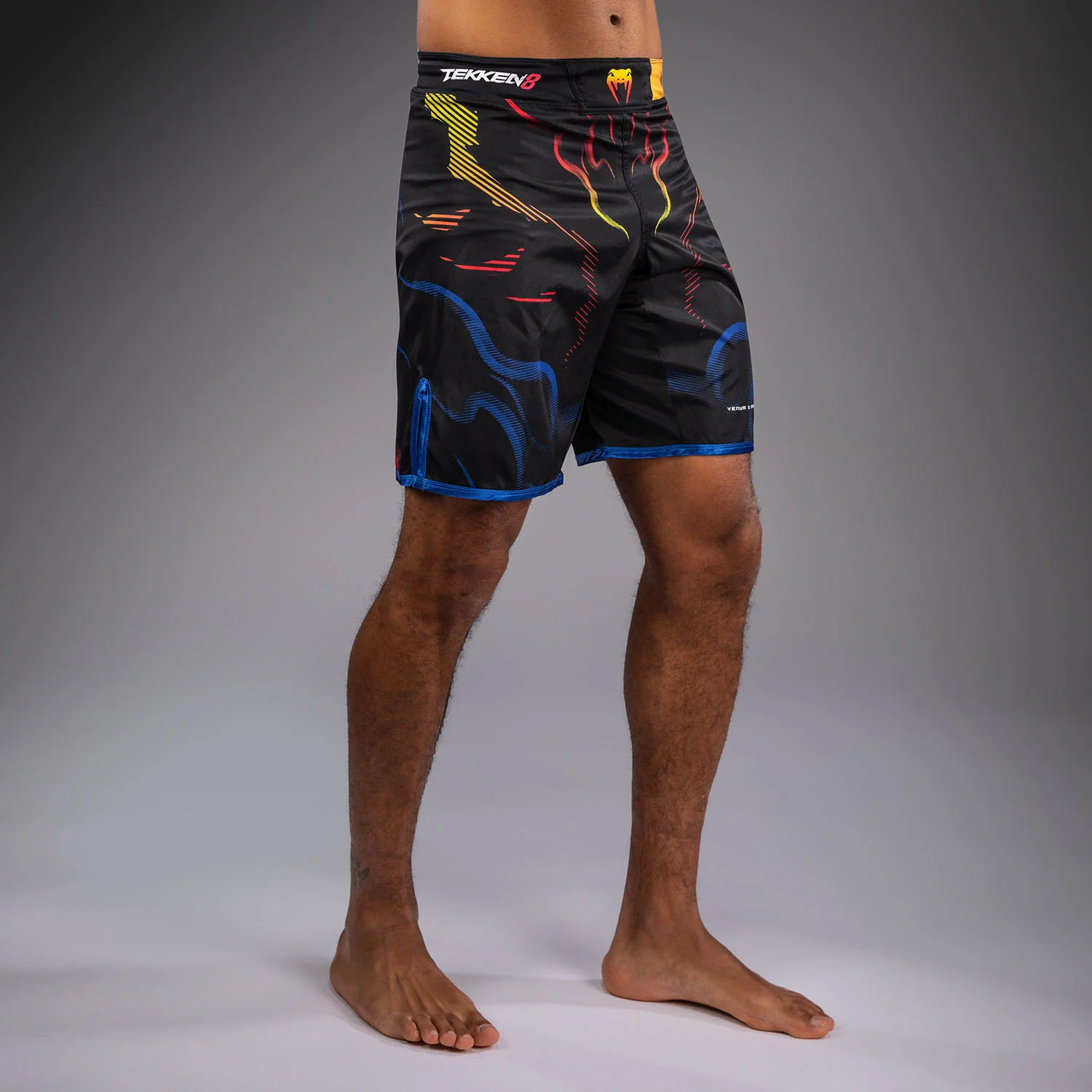 Venum x TEKKEN 8 Fight Shorts - Yoshimitsu - Black/Orange - Image 2
